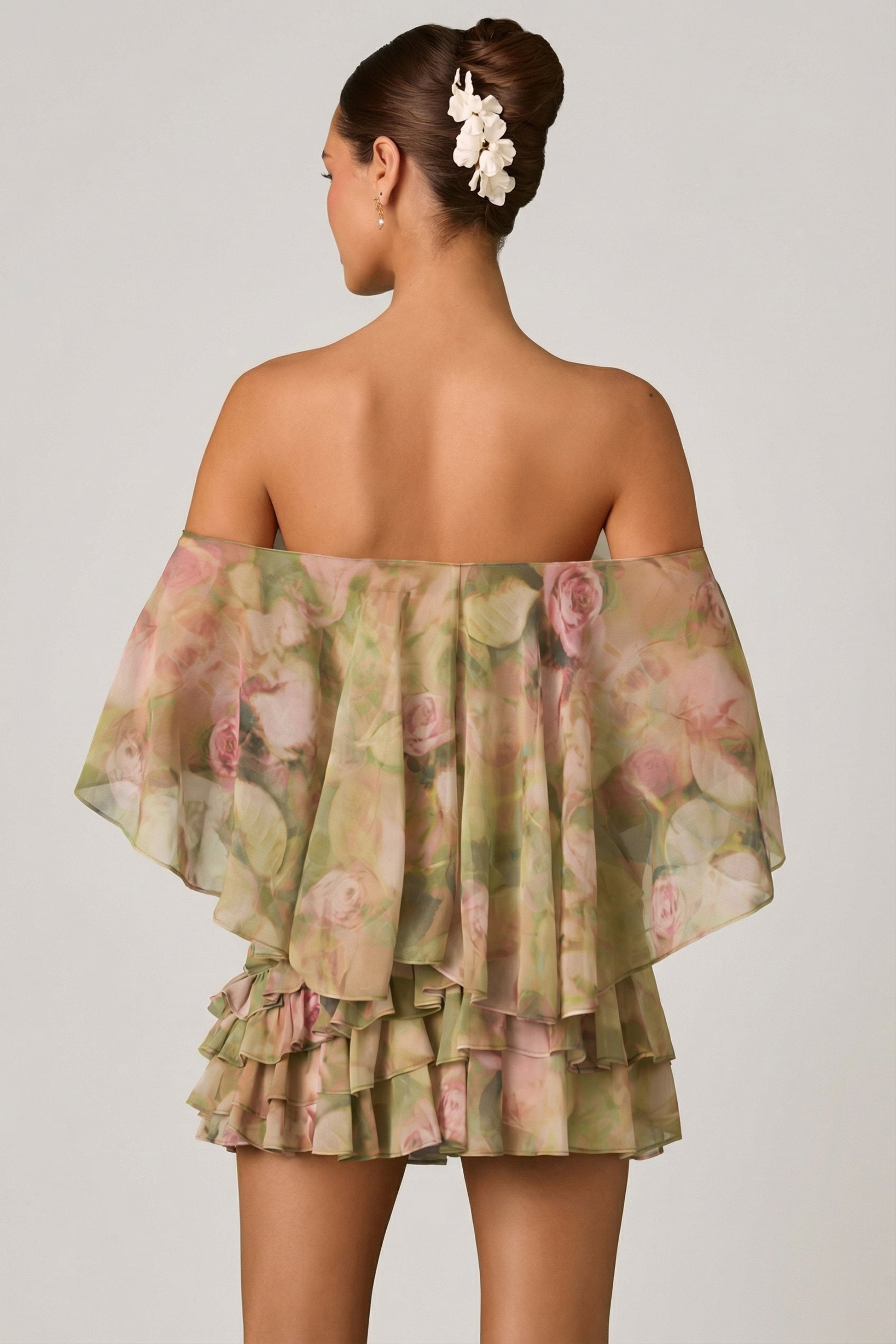 Birdie Off-Shoulder Ruffled Mini Dress Shoulder Ruffled Mini Dress in Floral Multi Print 2
