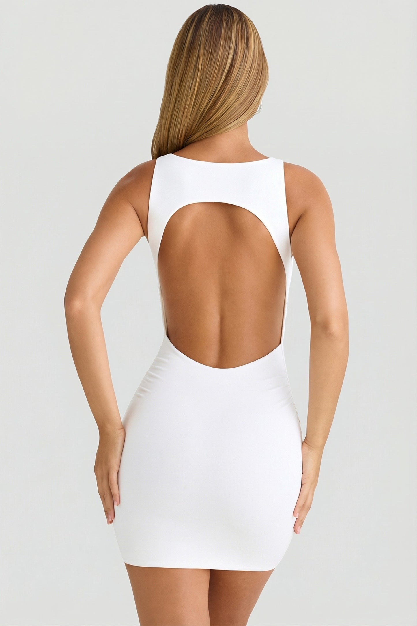 Celeste Modal Open-Back Mini Dress Back Mini Dress in White 5