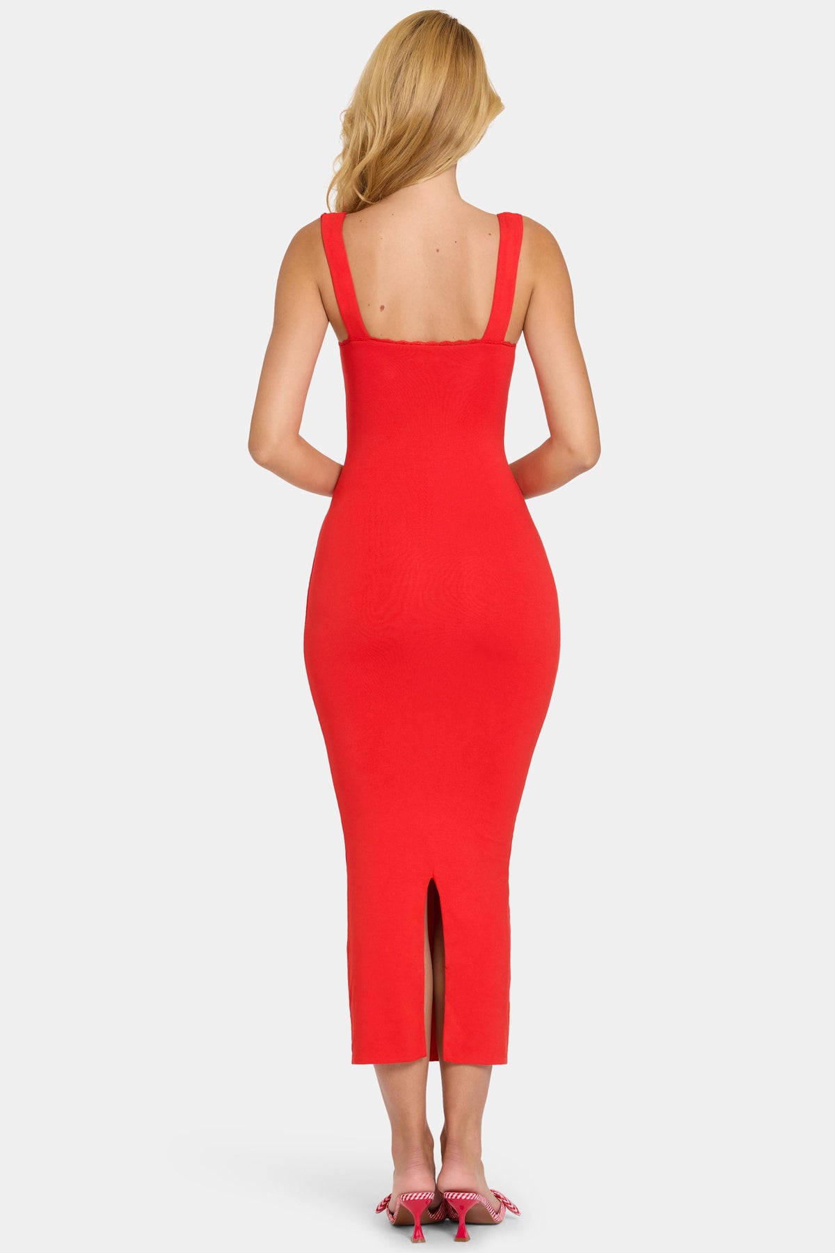 Navi Modal Lace-Trim Midi Dress Ivory 34