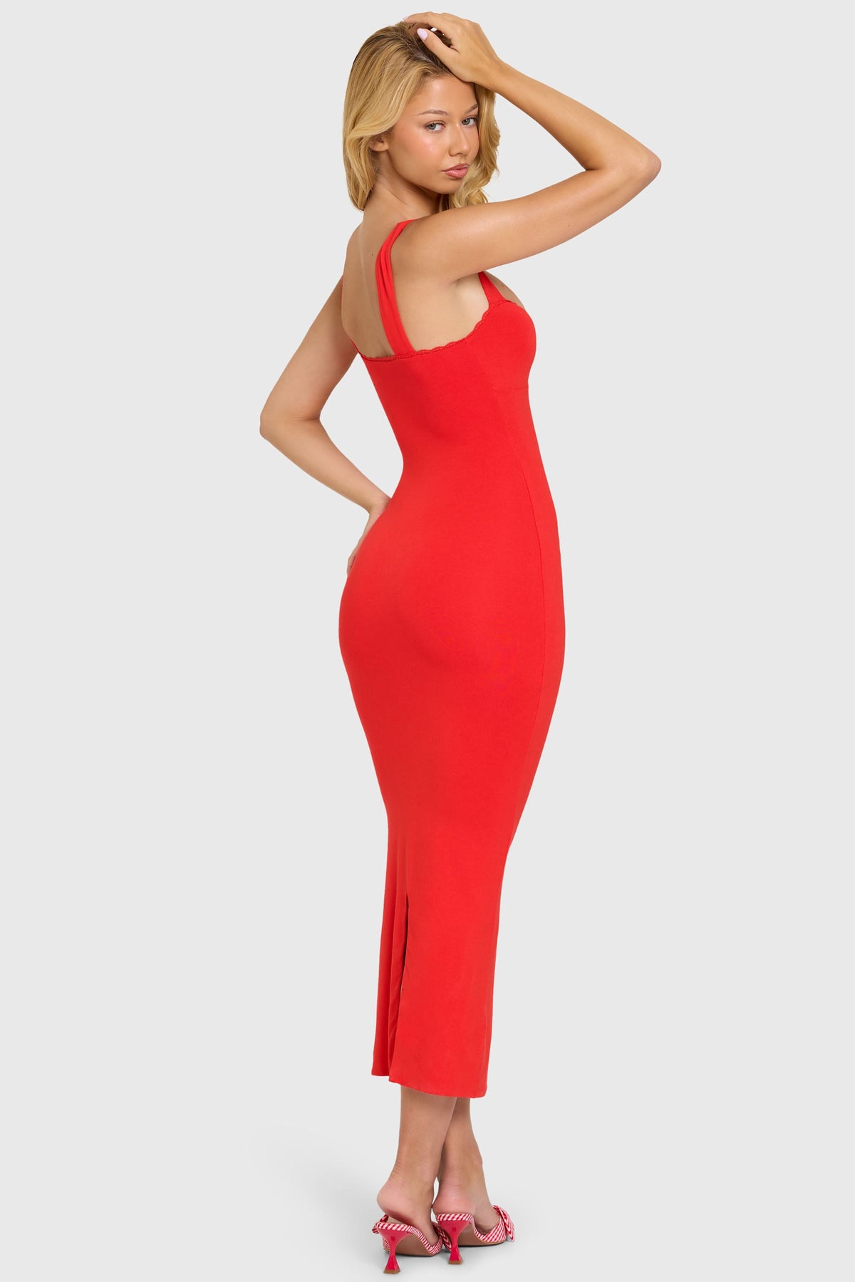 Navi Modal Lace-Trim Midi Dress Ivory 30