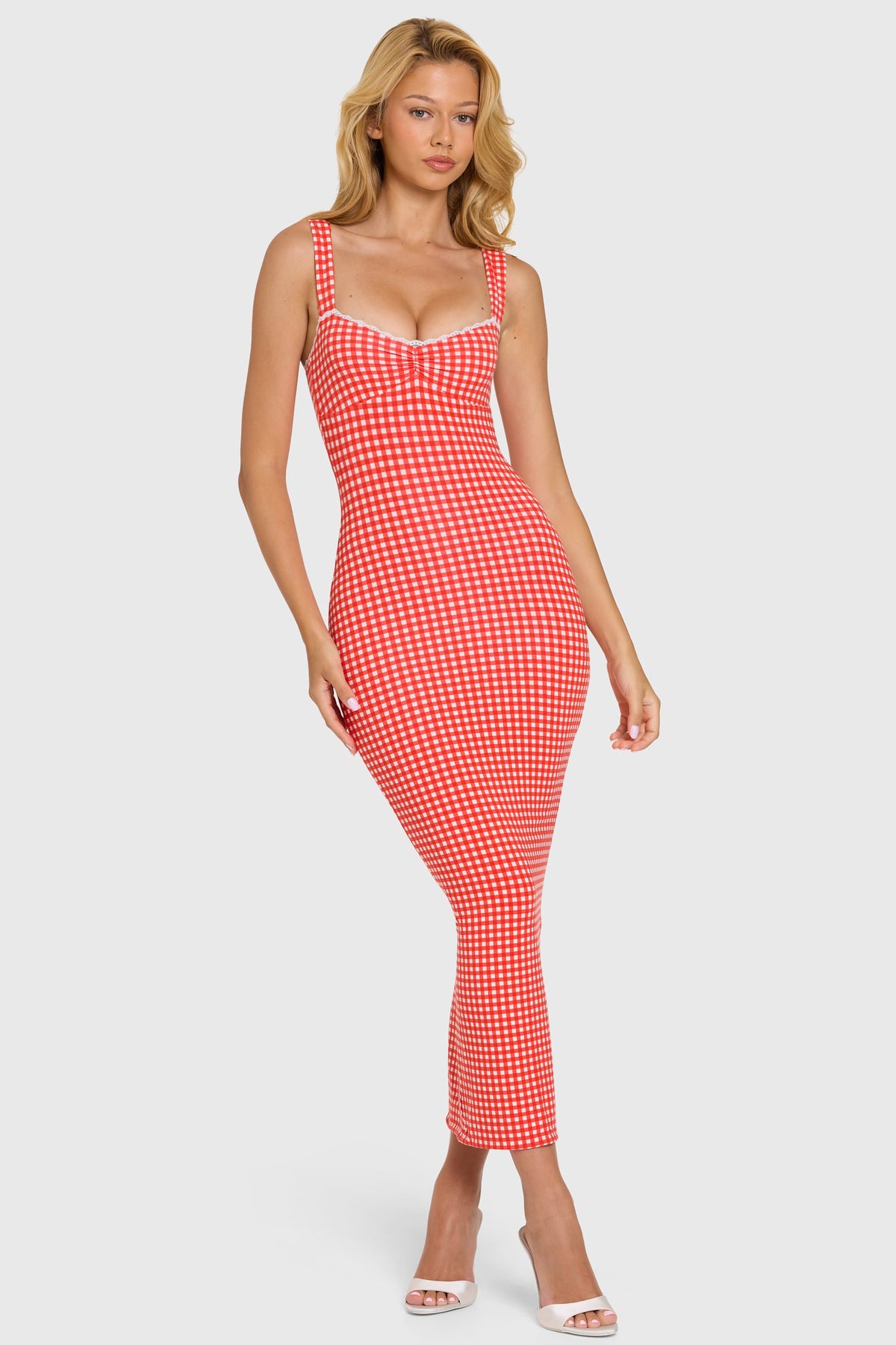 Navi Modal Lace-Trim Midi Dress Ivory 52