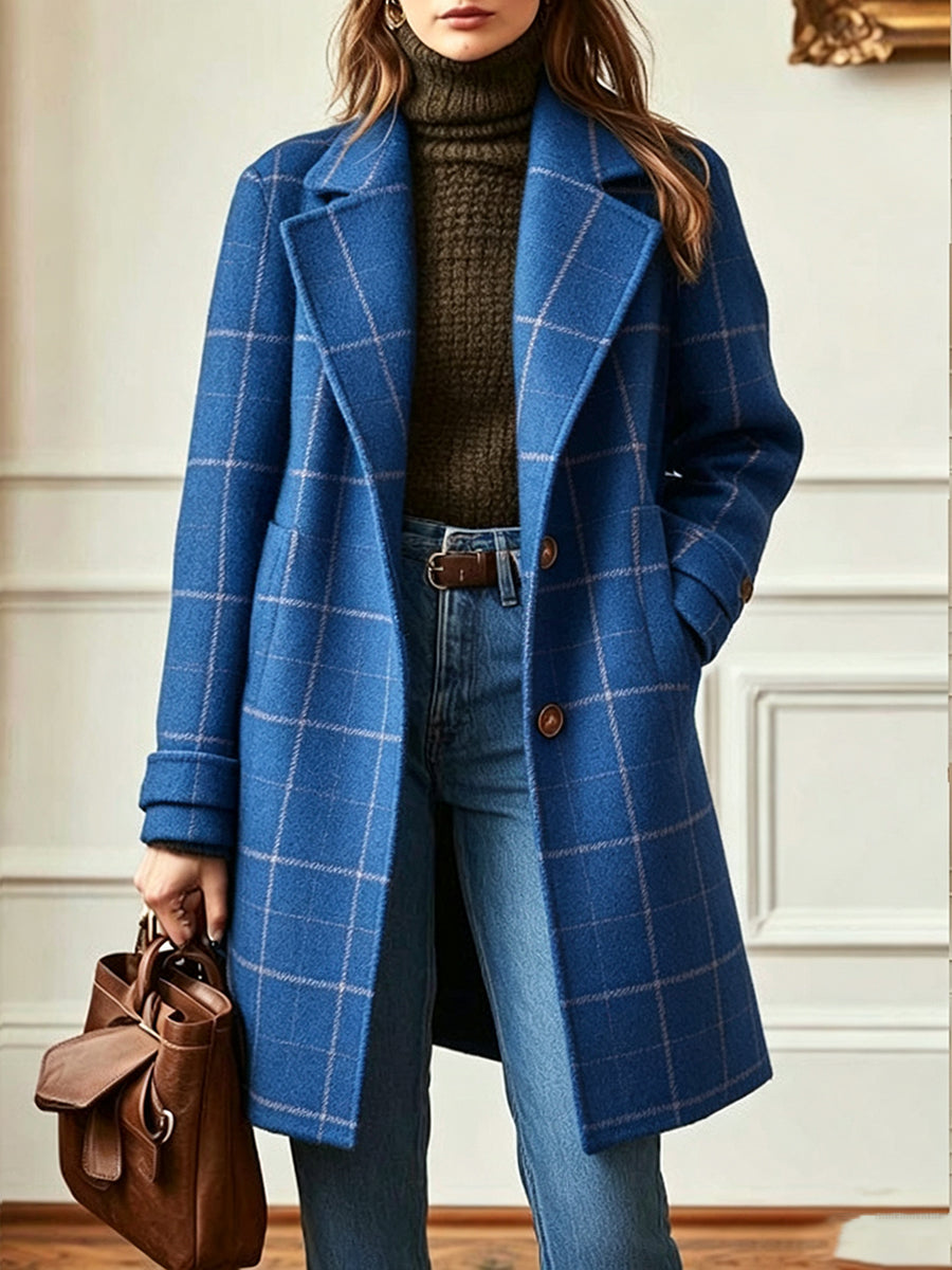 Margot Wool-Blend Plaid Coat Green 1