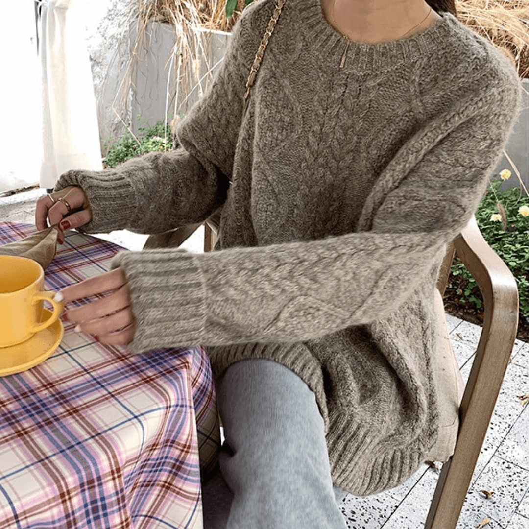 Margot Cable Knit Sweater Apricot 2