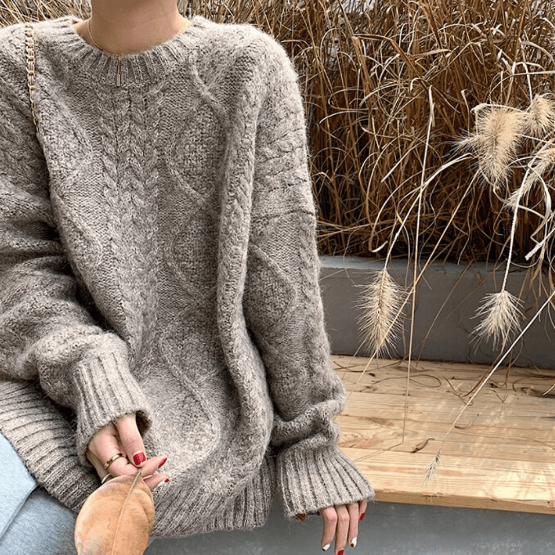 Margot Cable Knit Sweater Apricot 3