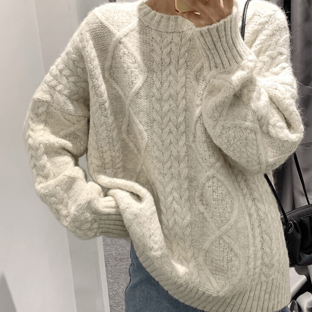 Margot Cable Knit Sweater Caramel 4