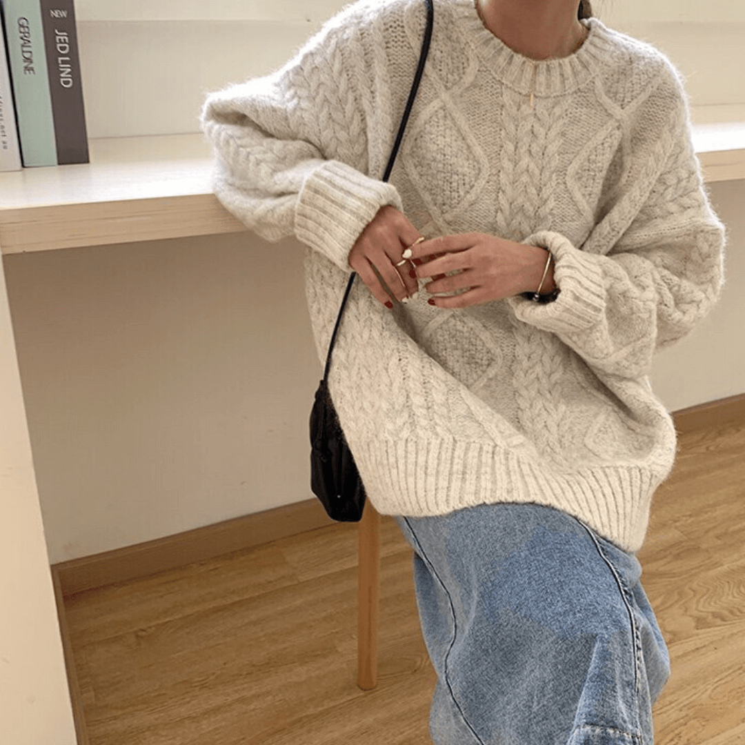Margot Cable Knit Sweater Caramel 6