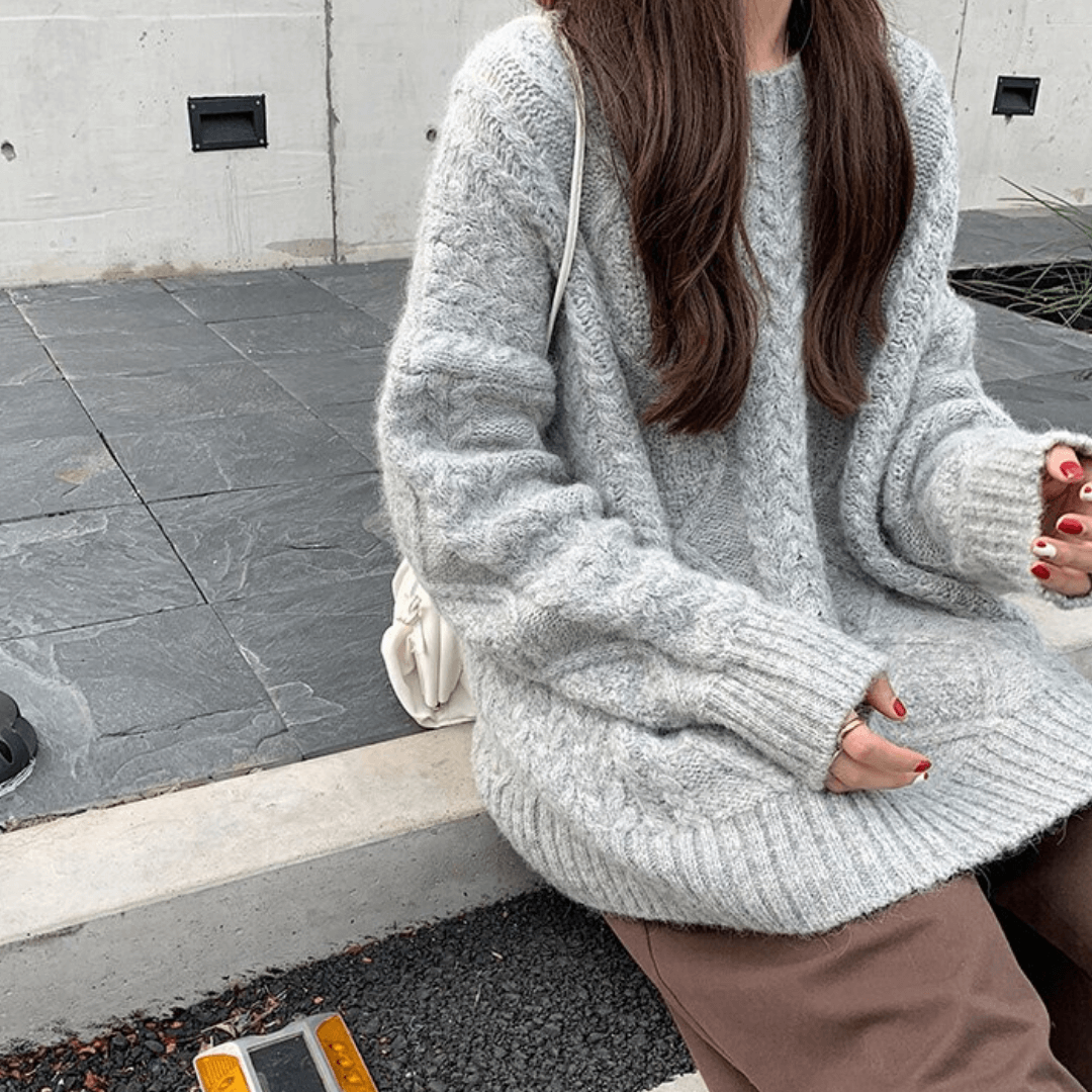 Margot Cable Knit Sweater Apricot 8