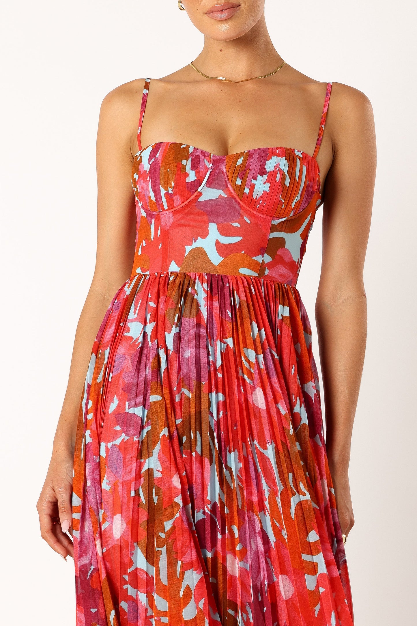Achanti Pleated Maxi Dress in Pink Azalea Pink Azalea 5