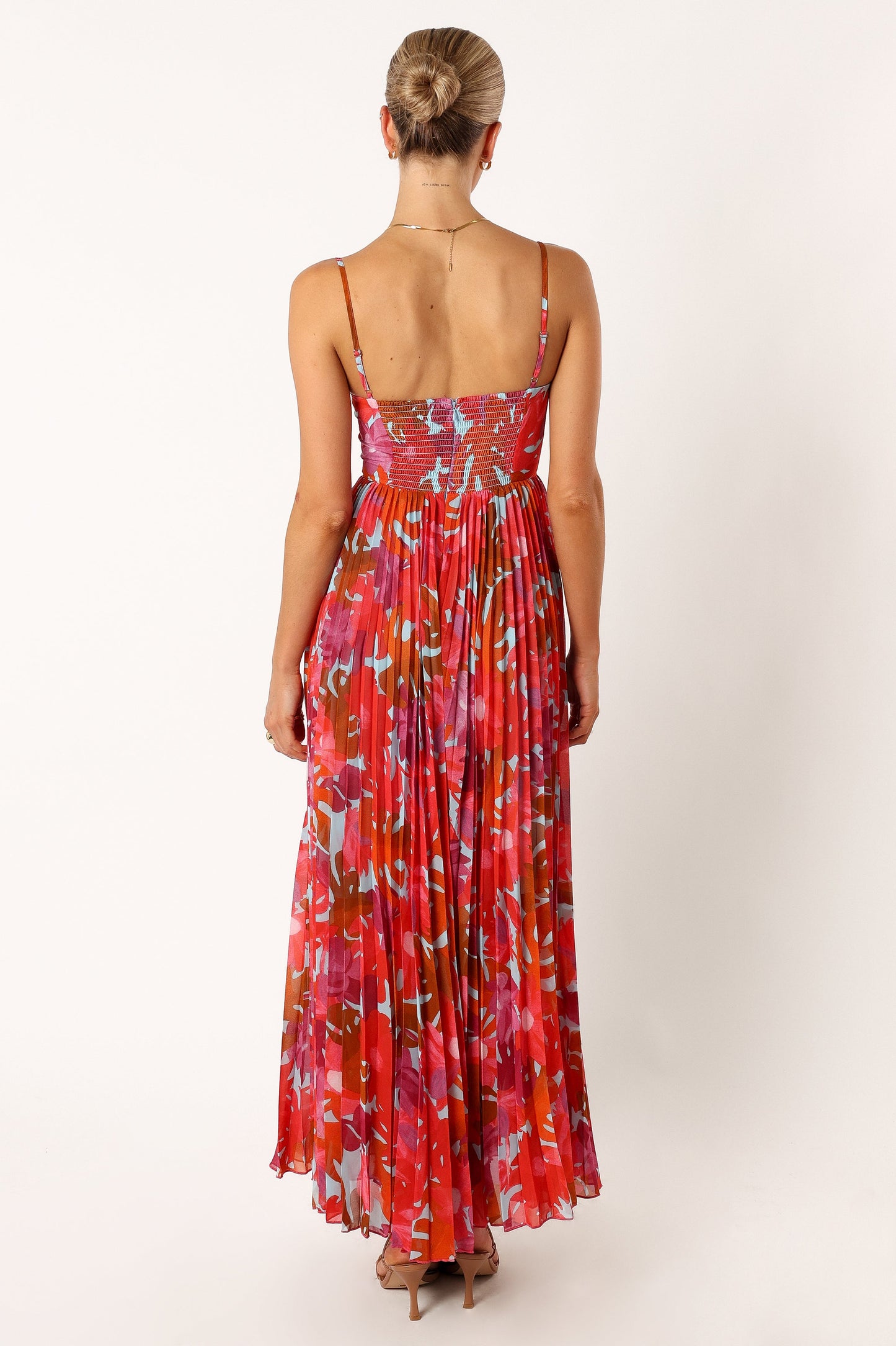 Achanti Pleated Maxi Dress in Pink Azalea Pink Azalea 4