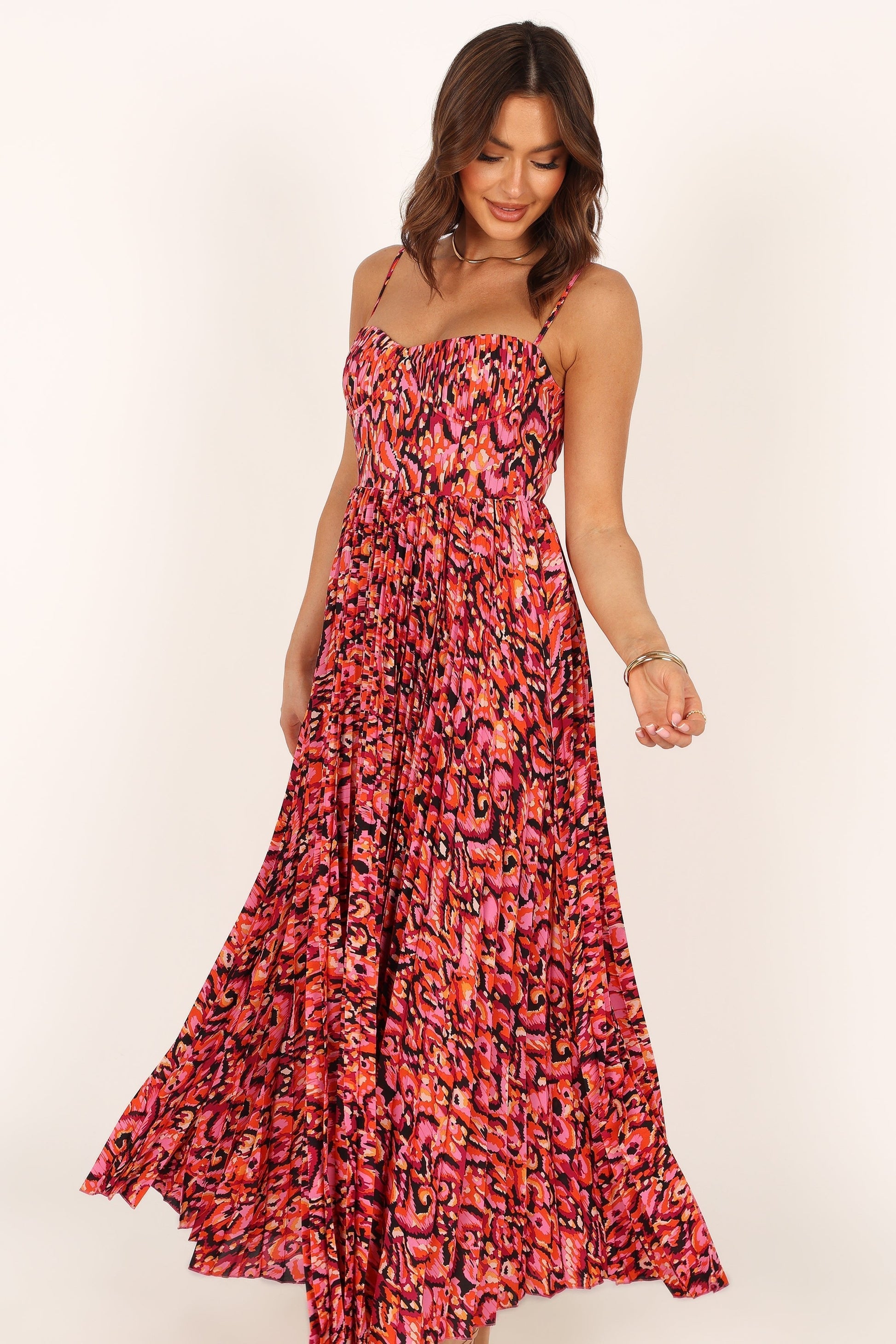 Achanti Pleated Maxi Dress in Pink Azalea Pink Azalea 11