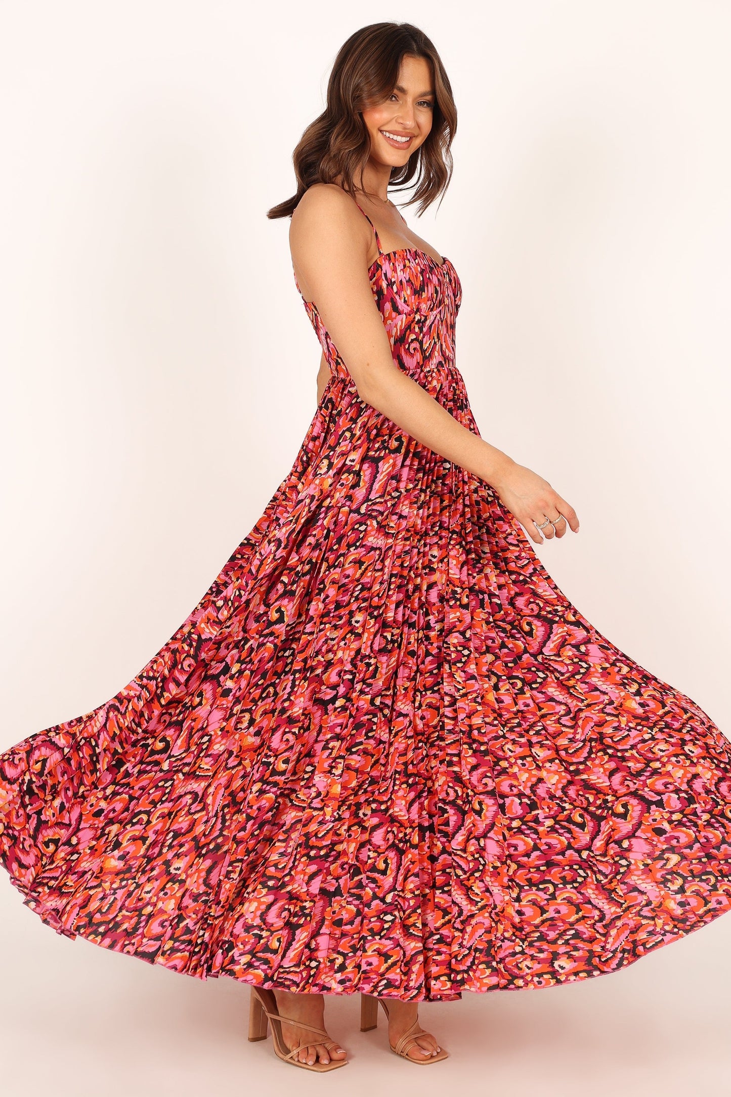 Achanti Pleated Maxi Dress in Pink Azalea Pink Azalea 12