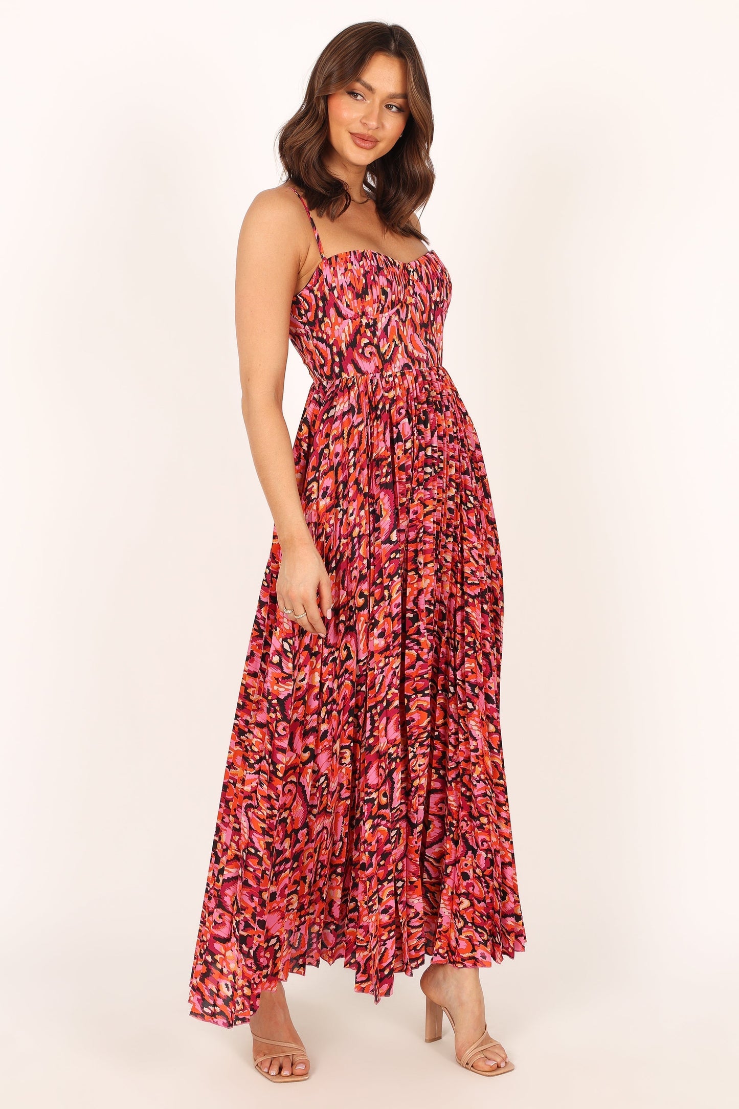Achanti Pleated Maxi Dress in Pink Azalea Pink Azalea 13