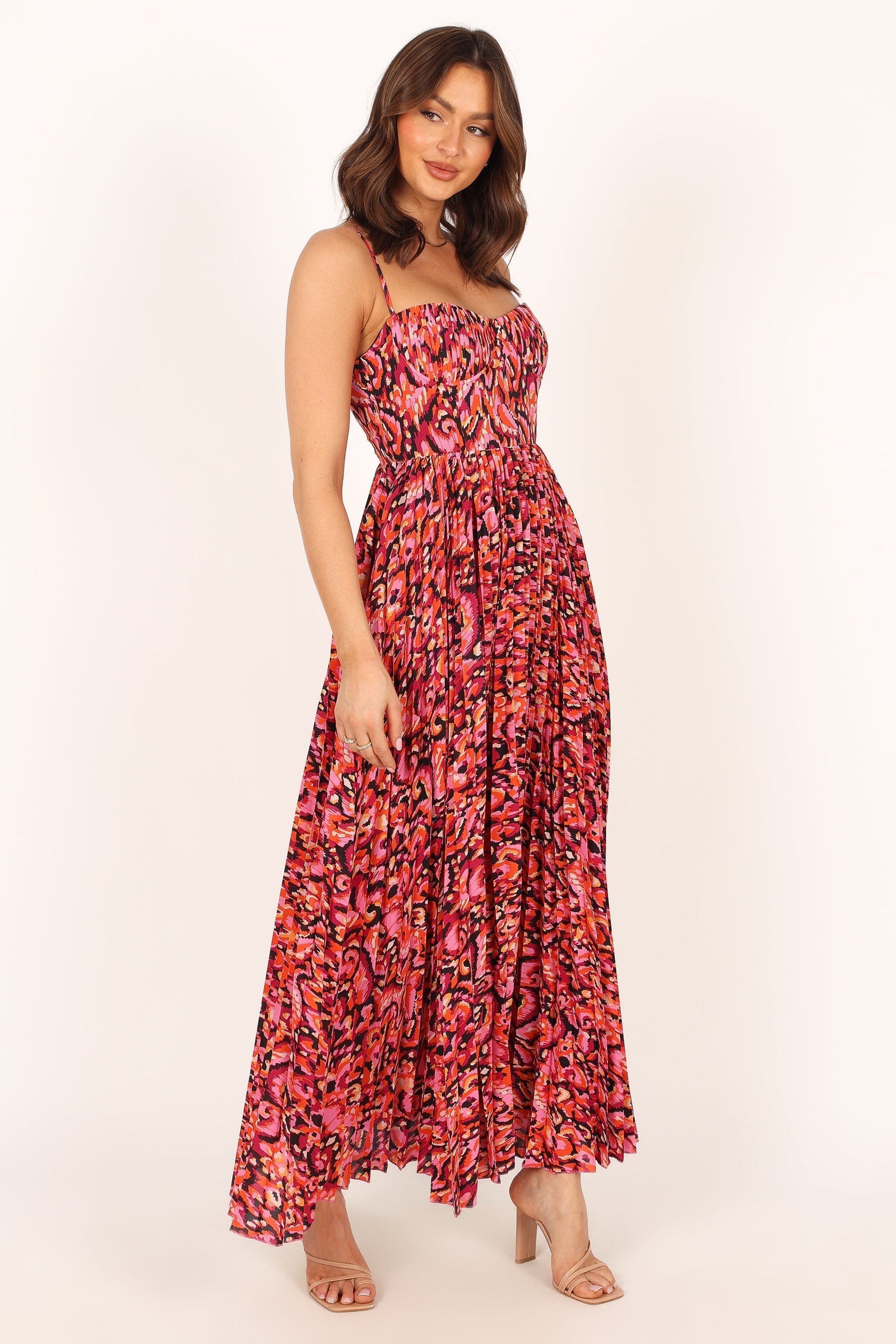 Achanti Pleated Maxi Dress in Pink Azalea Pink Azalea 13