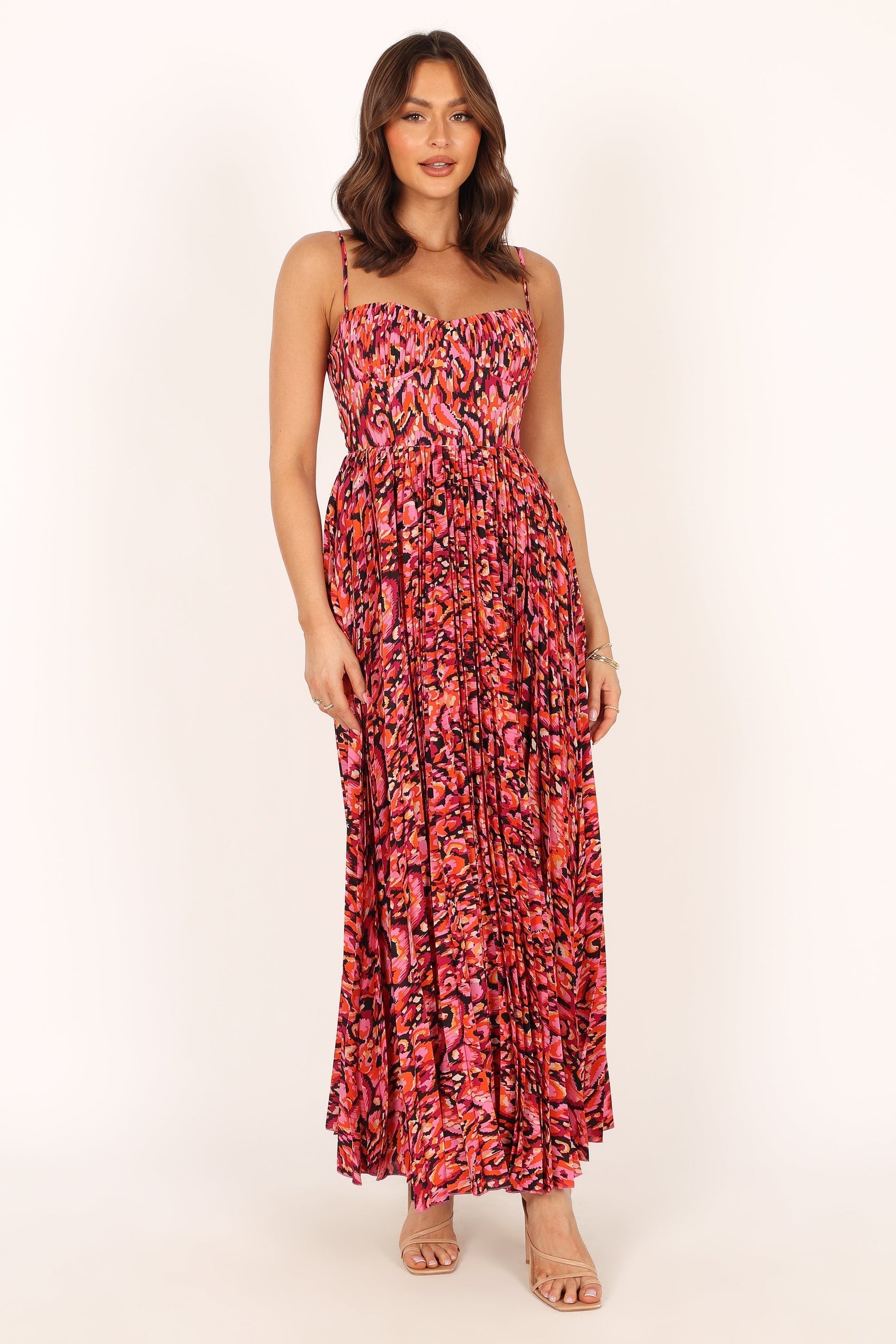 Achanti Pleated Maxi Dress in Pink Azalea Pink Azalea 14