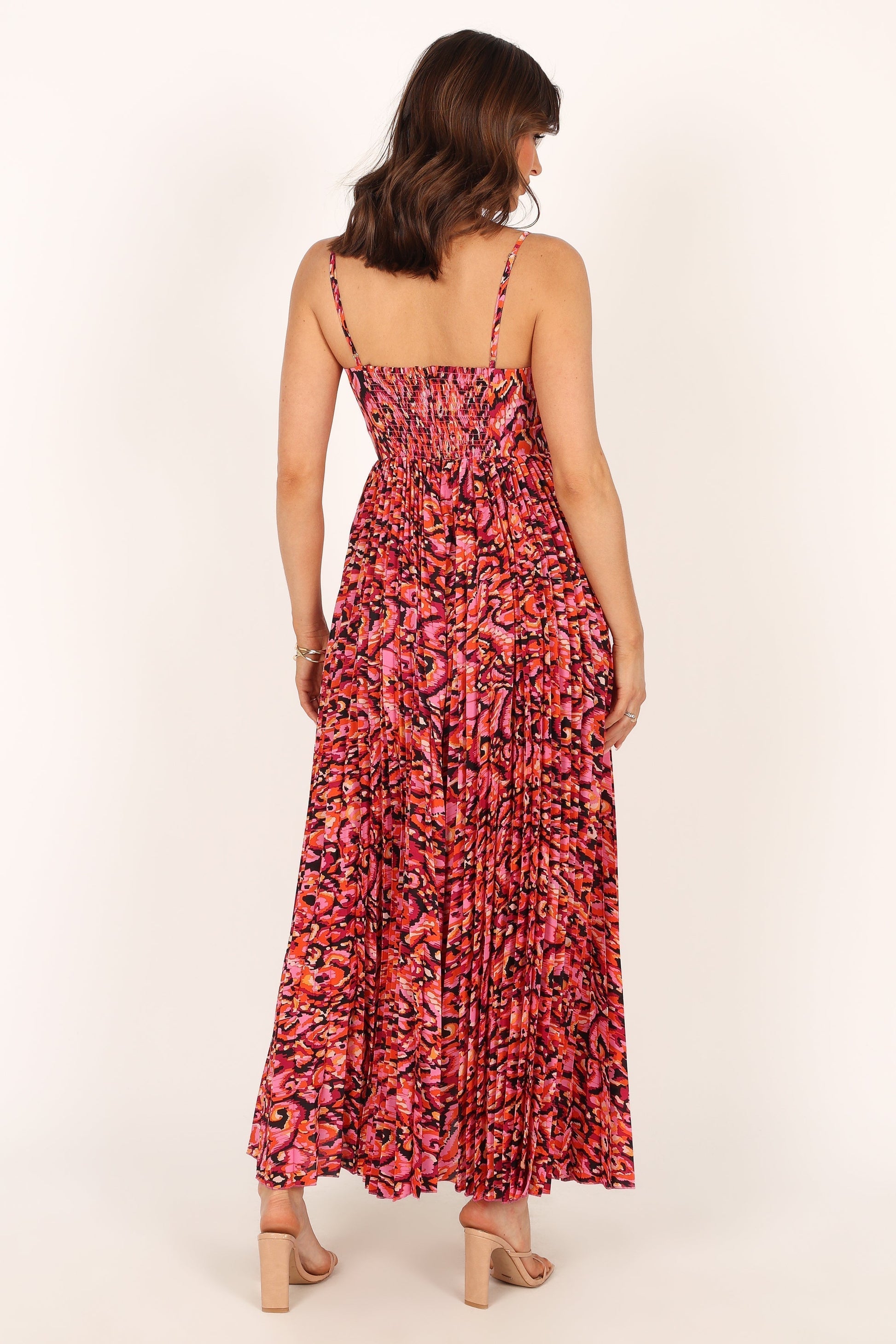 Achanti Pleated Maxi Dress in Pink Multi Pink Multi 10