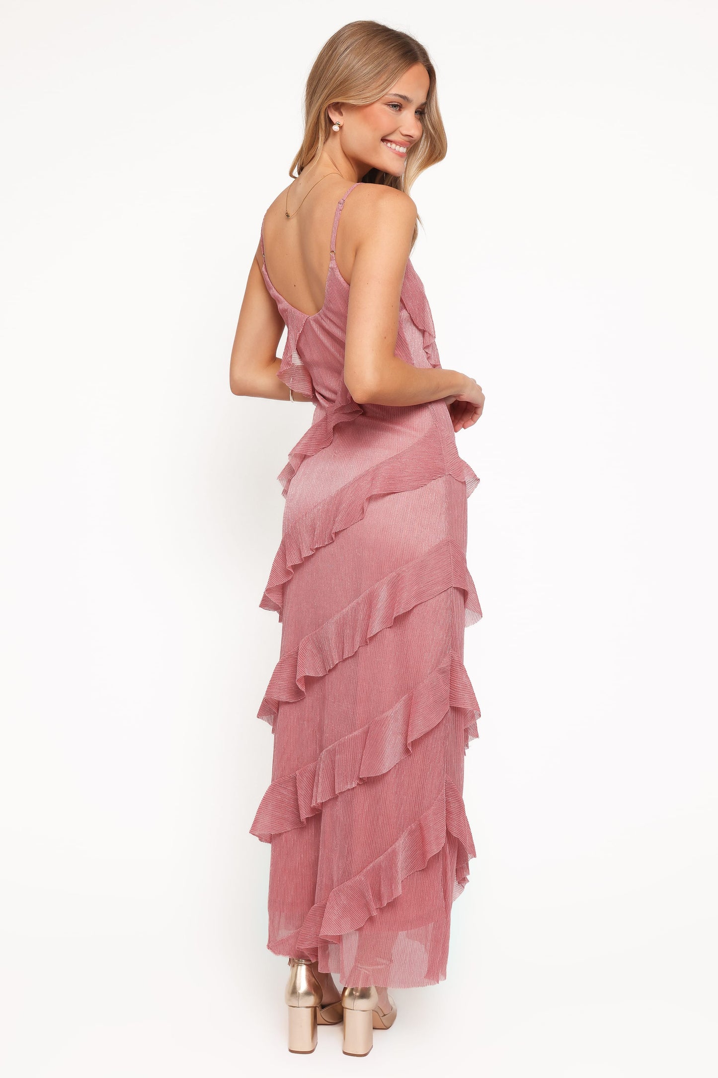 Ciao Ruffle Maxi Dress in Cerulean Pink 5
