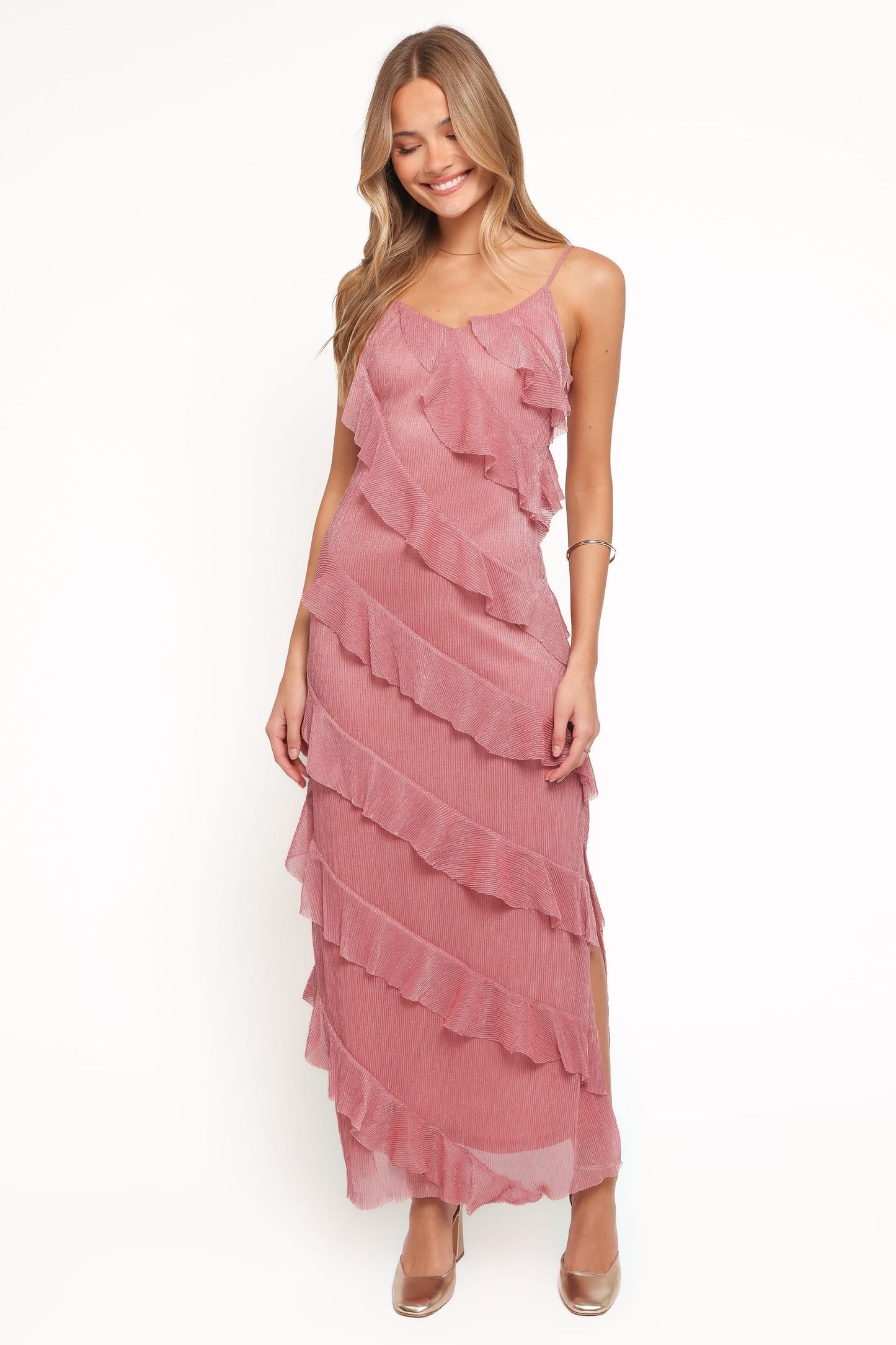 Ciao Ruffle Maxi Dress in Cerulean Pink 6