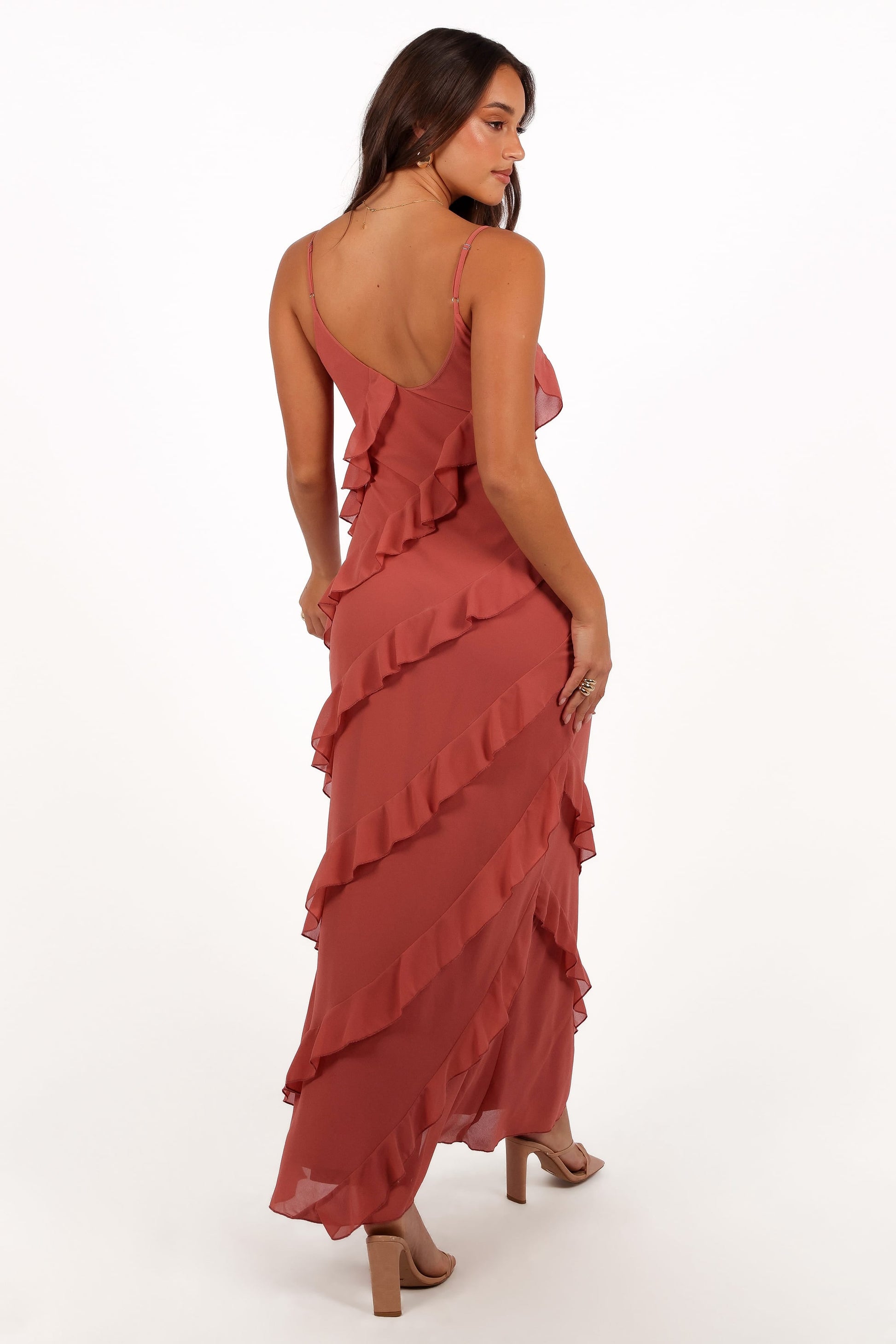 Ciao Ruffle Maxi Dress in Cerulean Rosewood 5