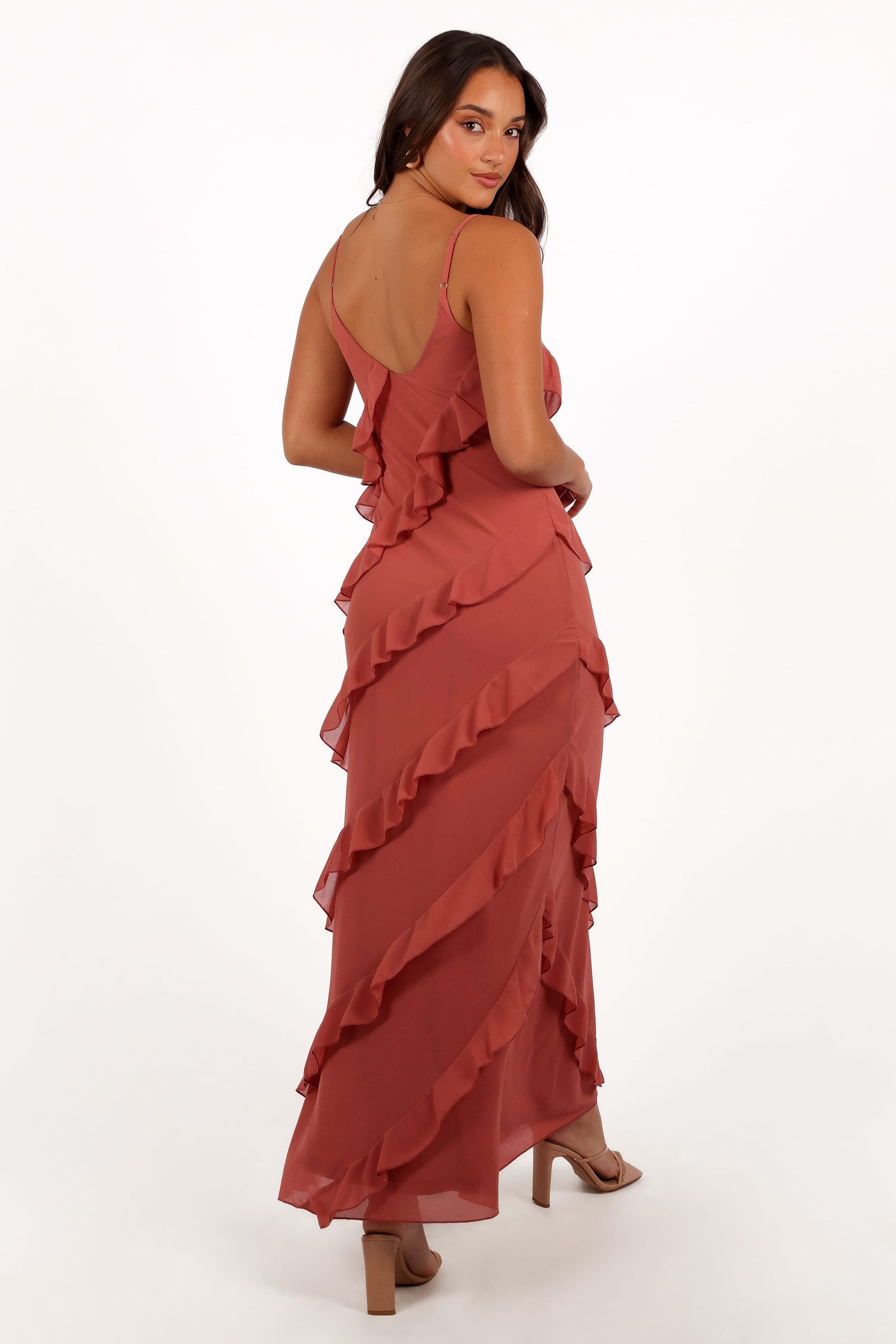 Ciao Ruffle Maxi Dress in Cerulean Rosewood 6