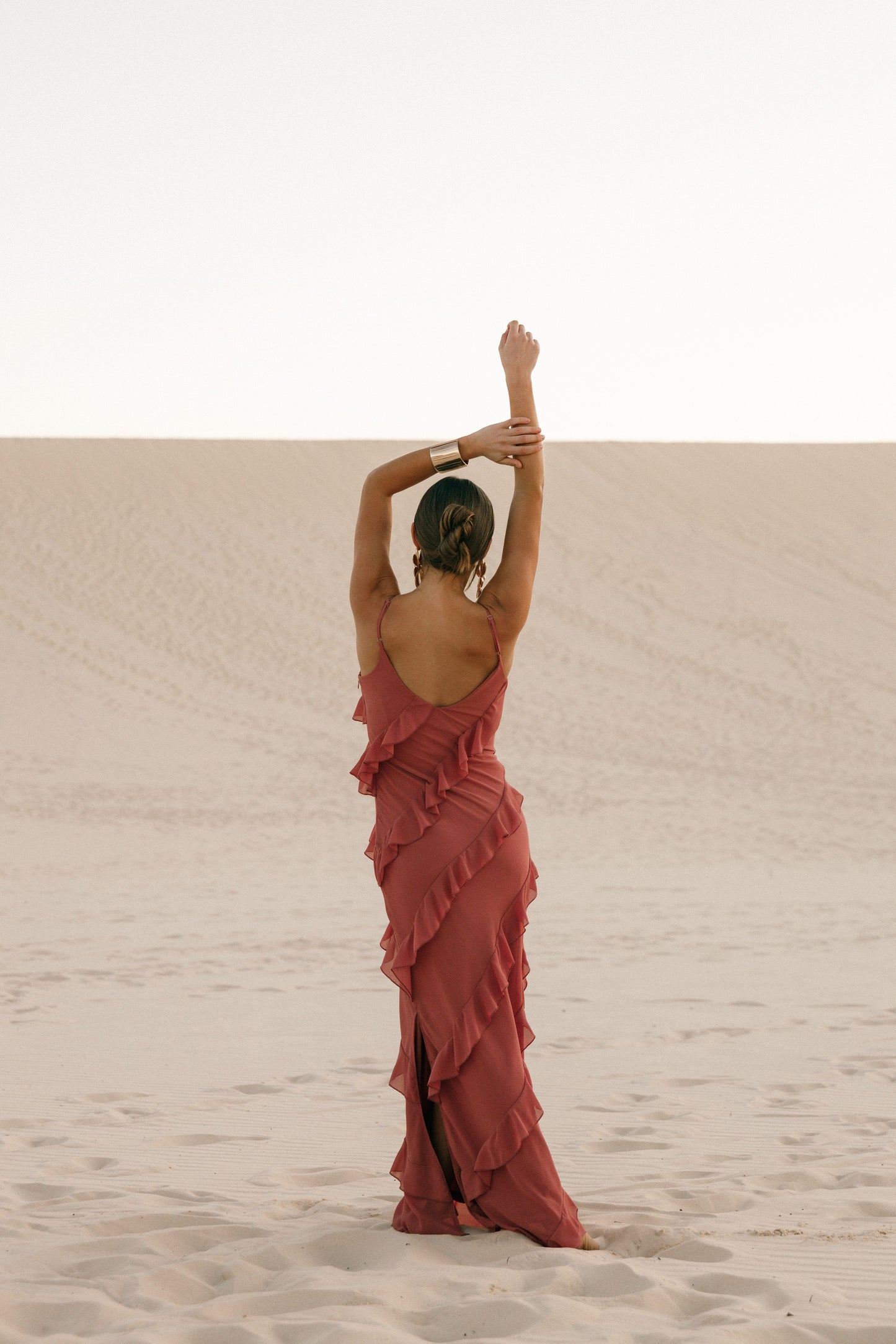 Ciao Ruffle Maxi Dress in Cerulean Rosewood 10