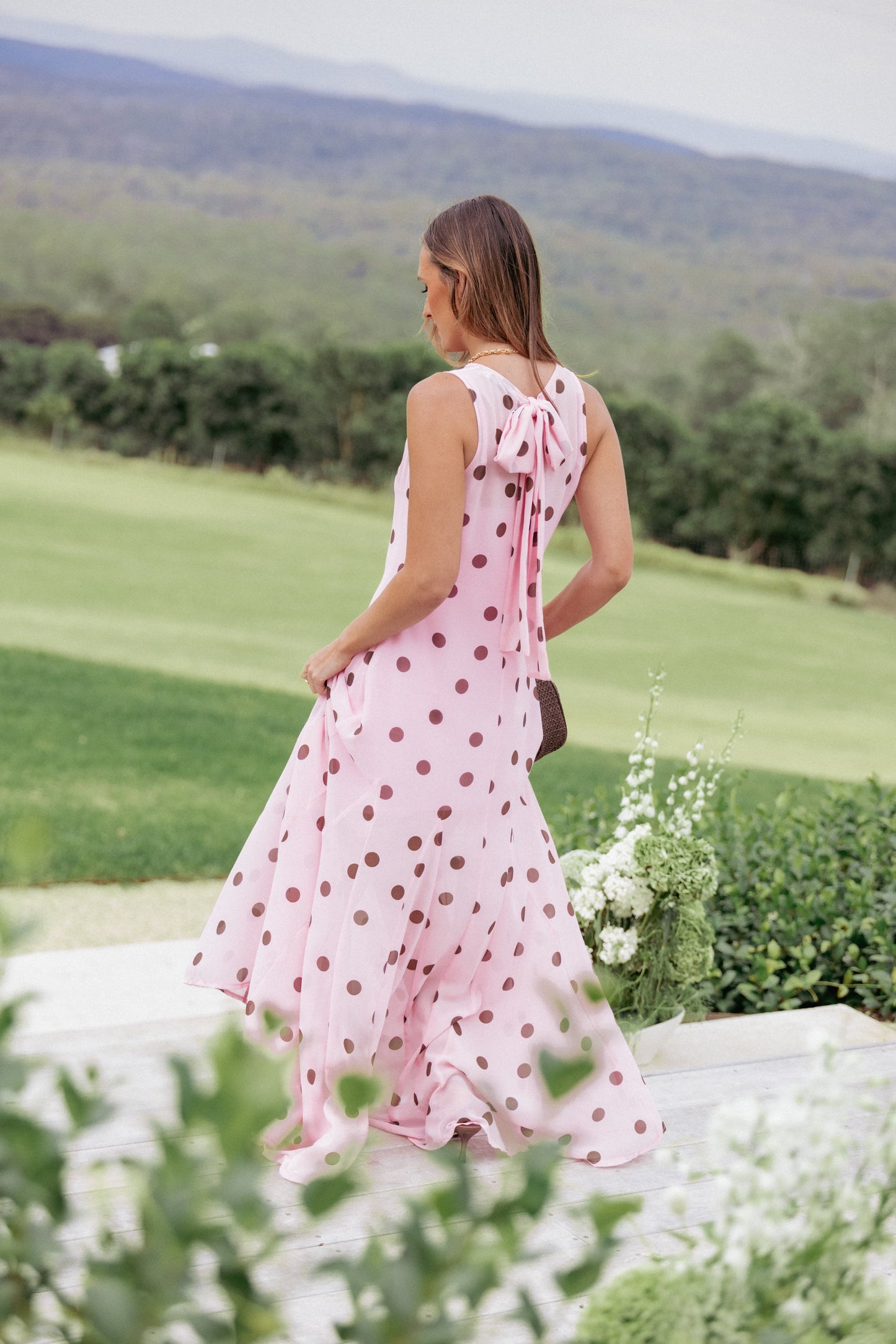 Keani Peony Maxi Dress Pink Polka Dot 7