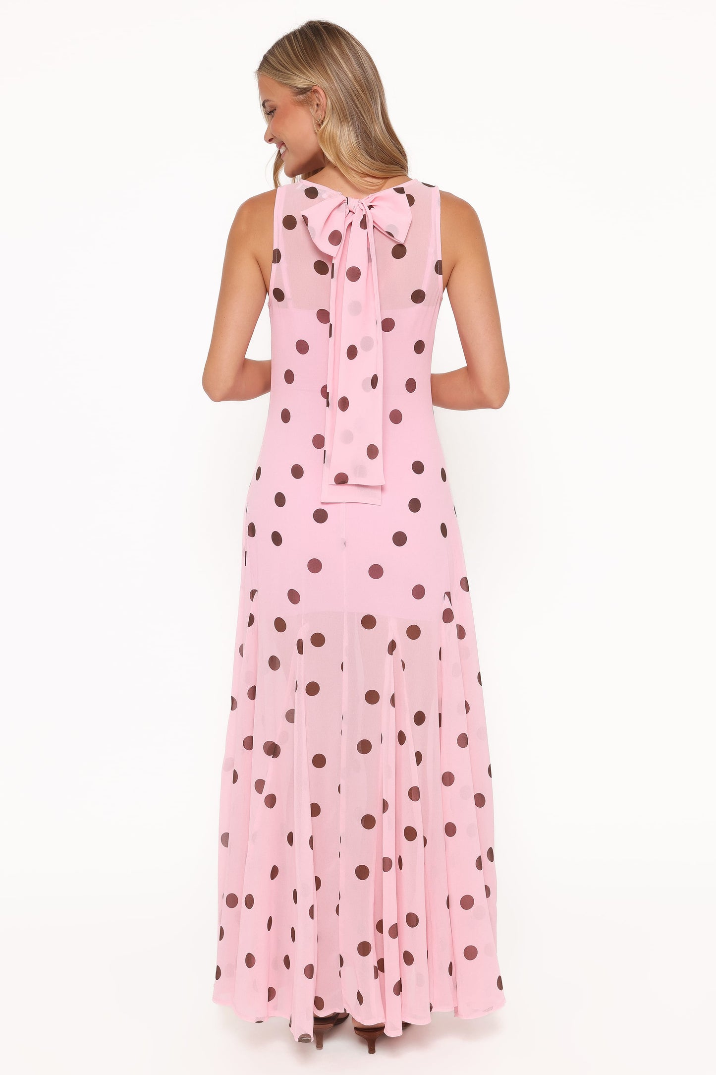 Keani Peony Maxi Dress Pink Polka Dot 5
