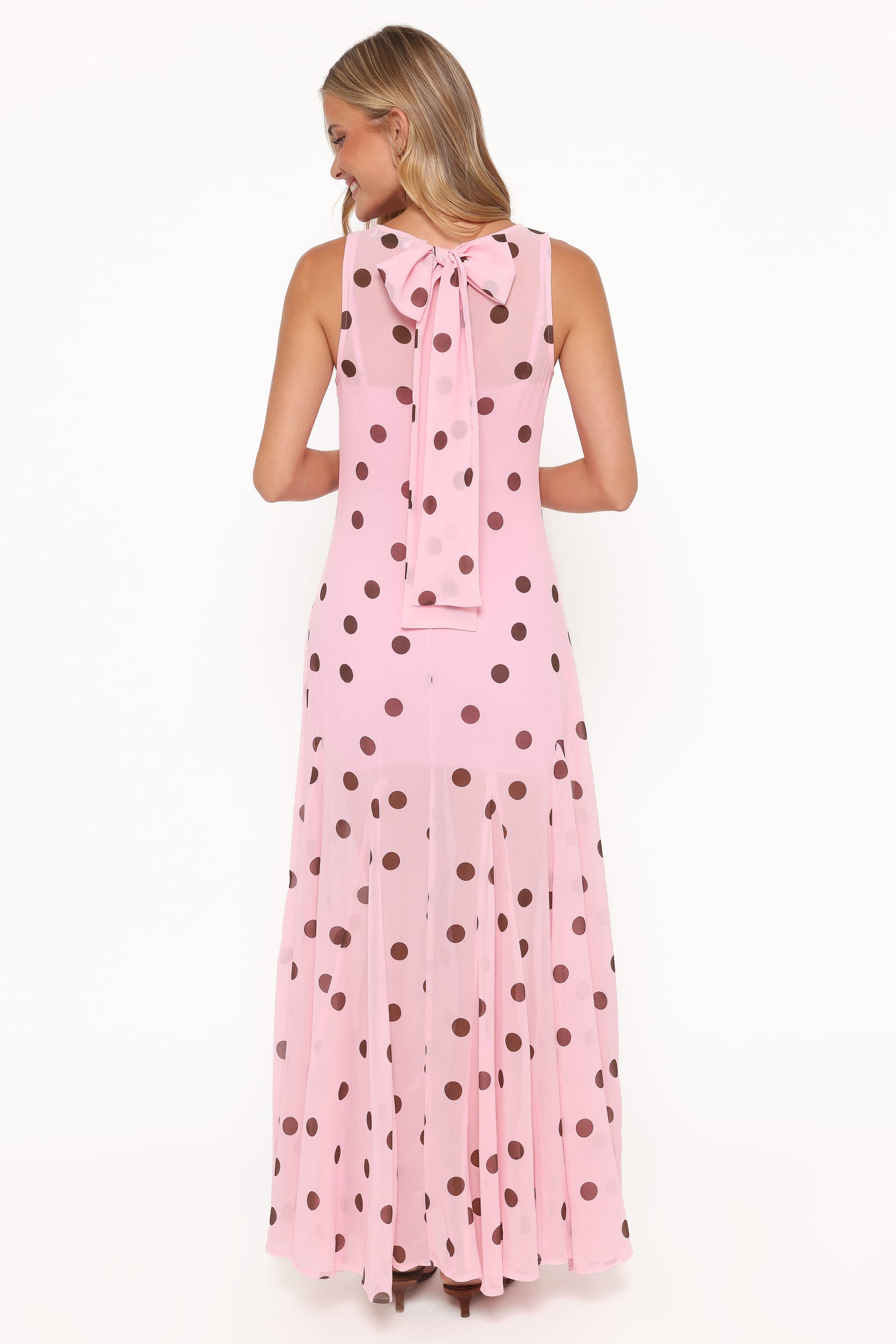 Keani Peony Maxi Dress Pink Polka Dot 5