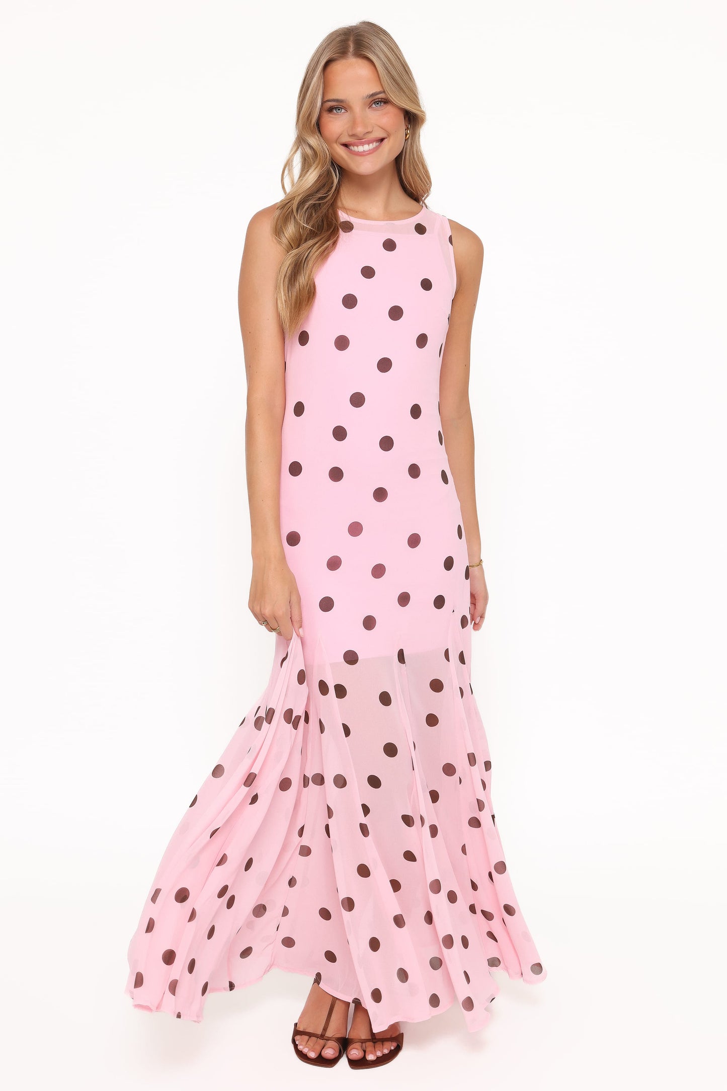 Keani Peony Maxi Dress Pink Polka Dot 2