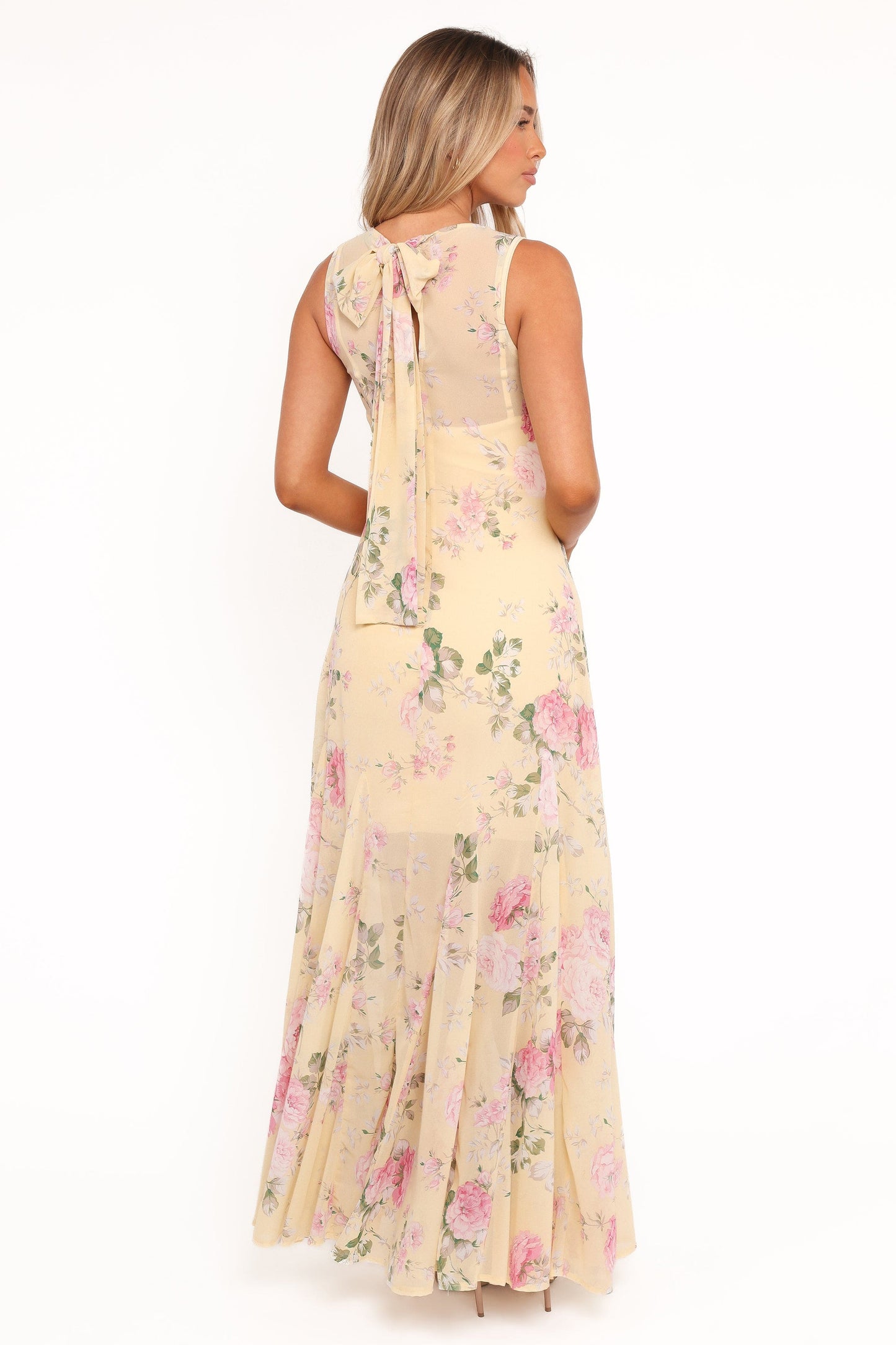 Keani Peony Maxi Dress Yellow Floral 5