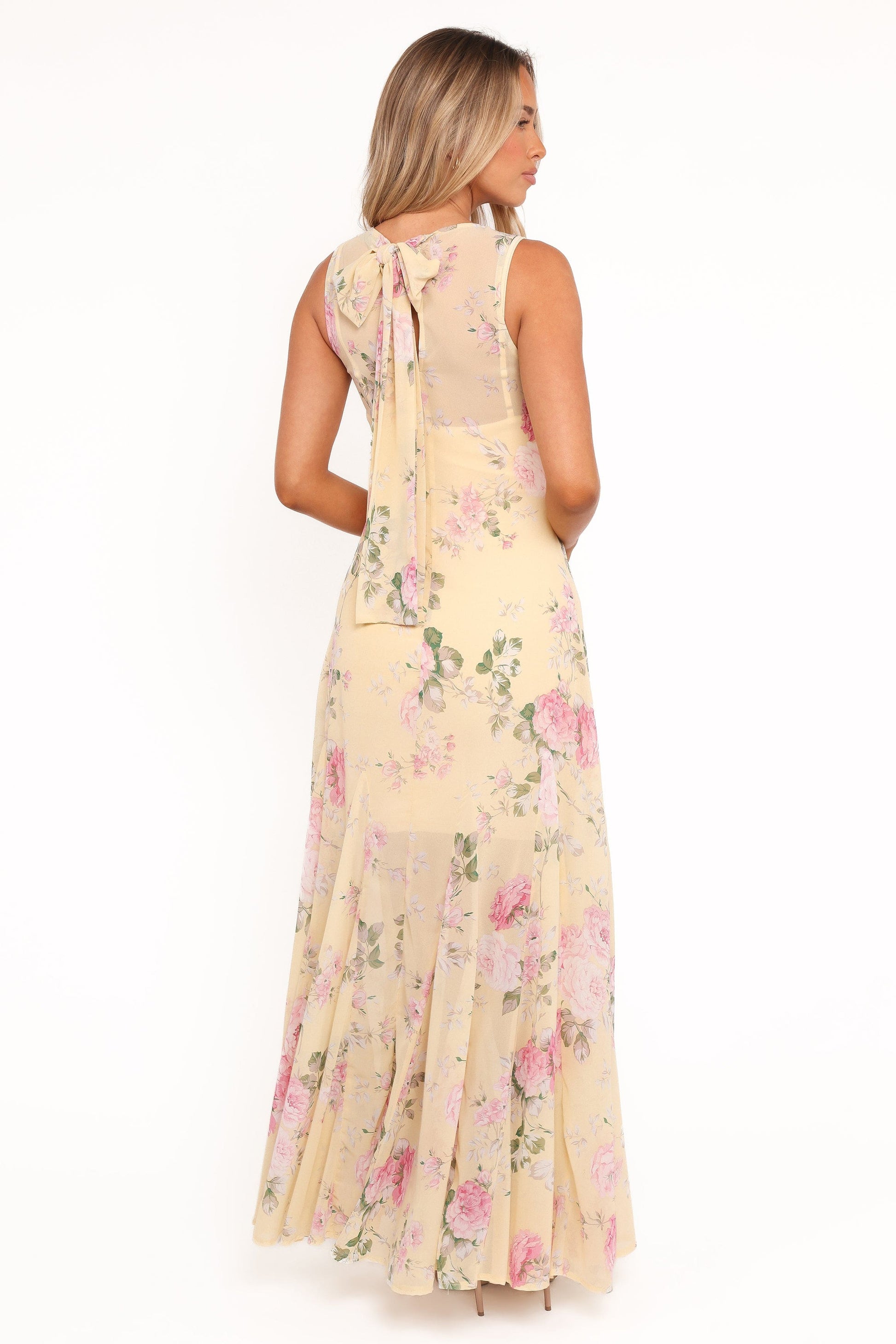 Keani Peony Maxi Dress Yellow Floral 5