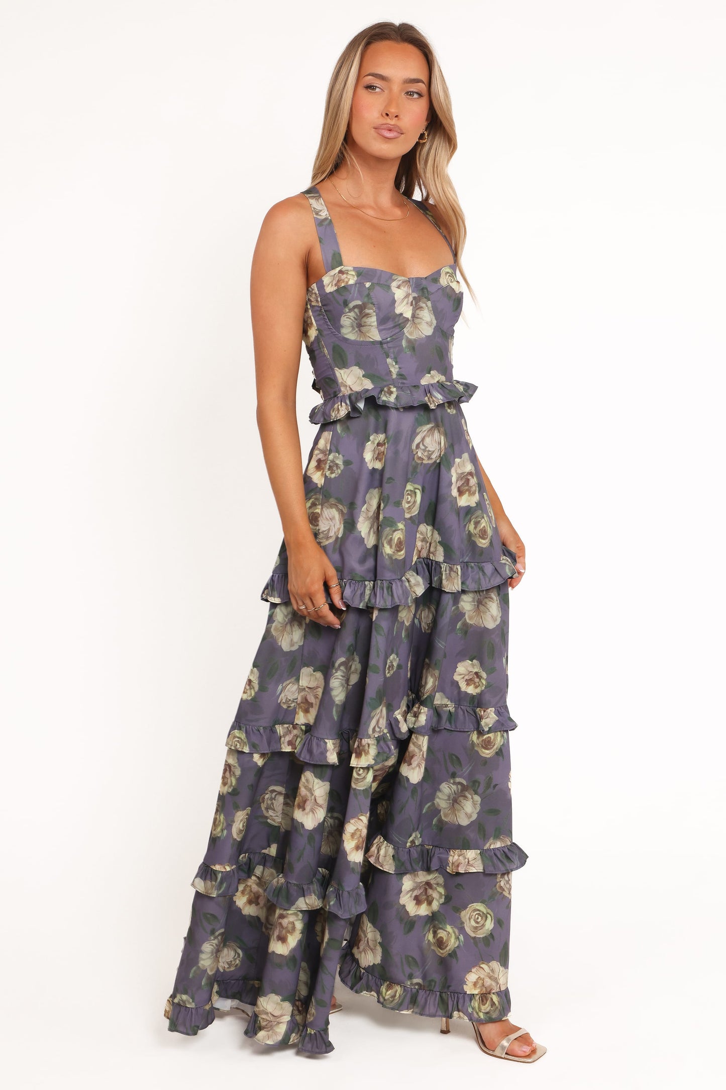 Lillee Tiered Maxi Dress in Lavender Floral Lavender Floral 7