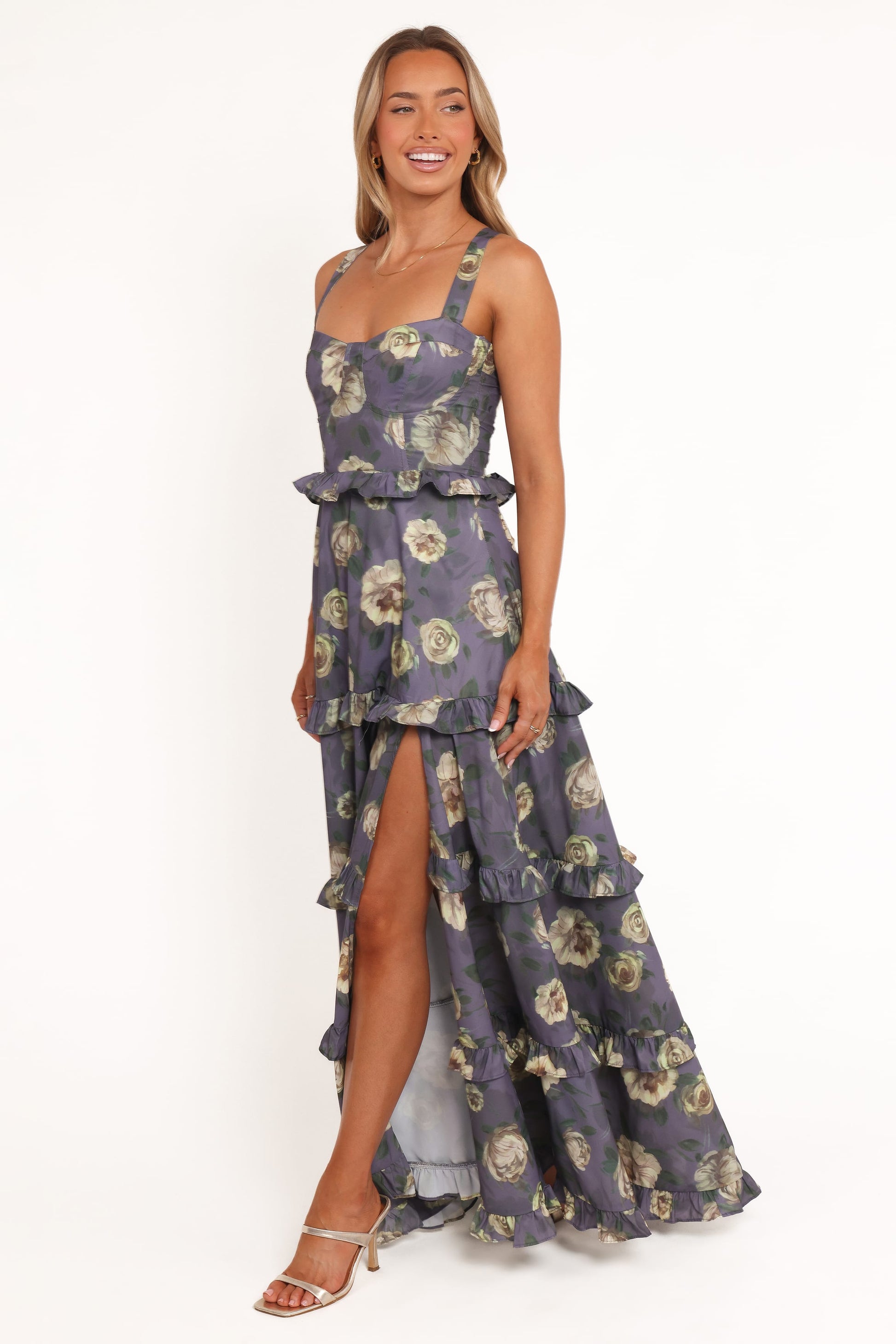 Lillee Tiered Maxi Dress in Lavender Floral Lavender Floral 4