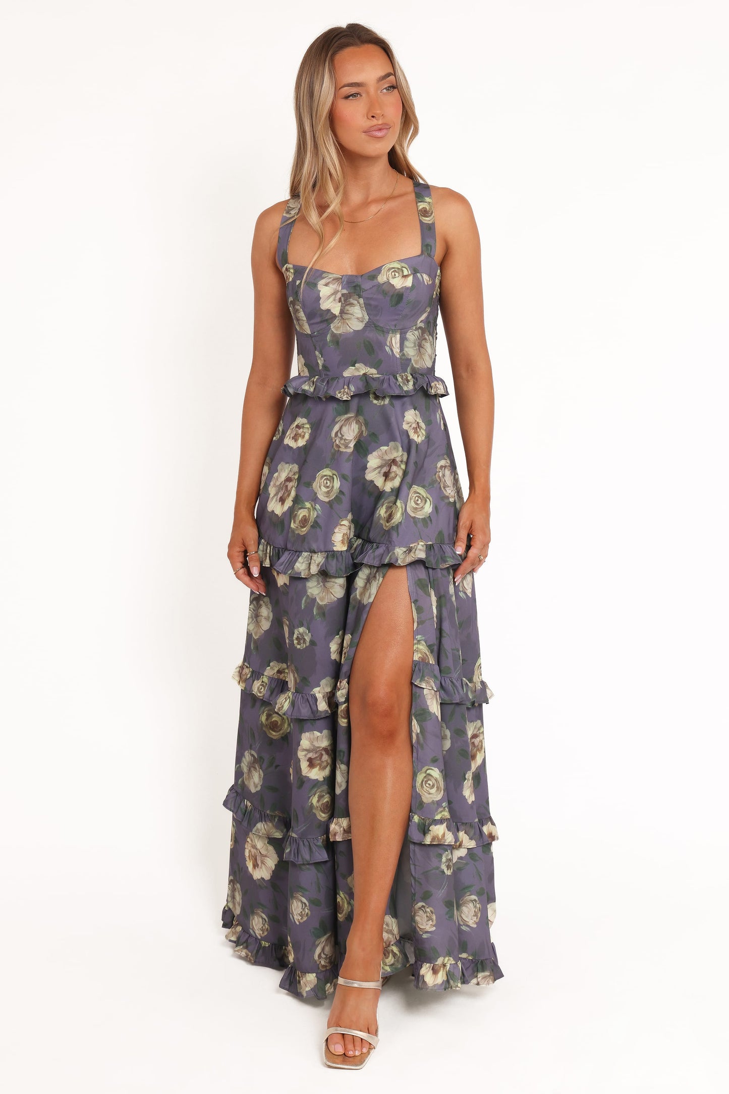Lillee Tiered Maxi Dress in Lavender Floral Lavender Floral 8