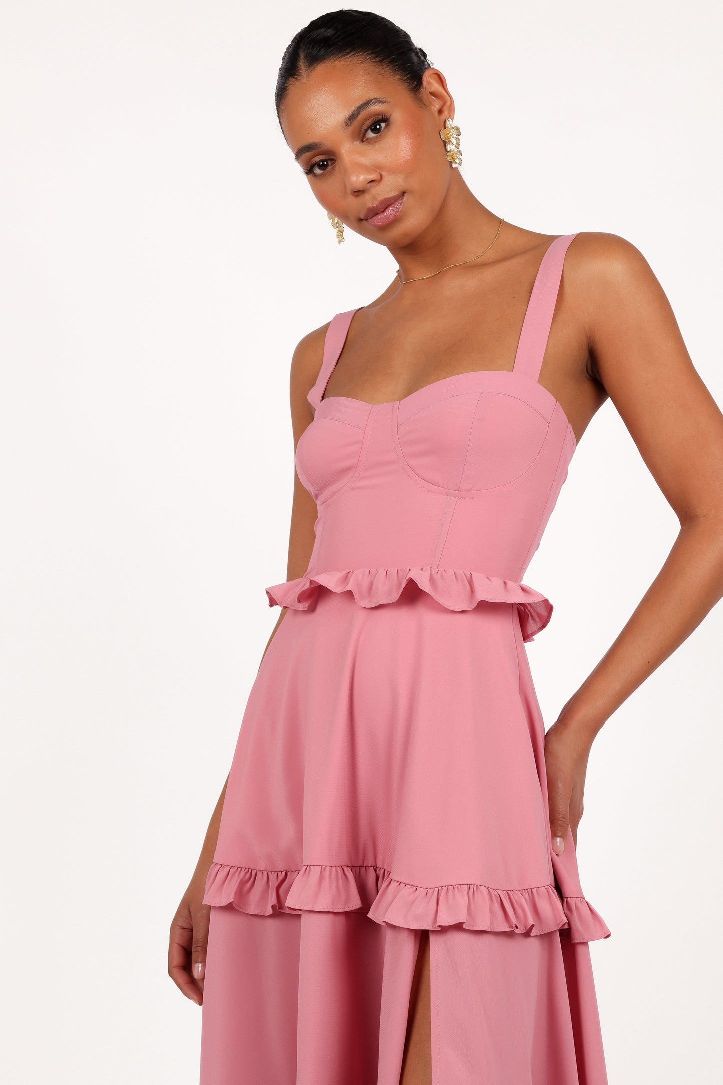Lillee Tiered Maxi Dress in Lavender Floral Lavender Floral 32