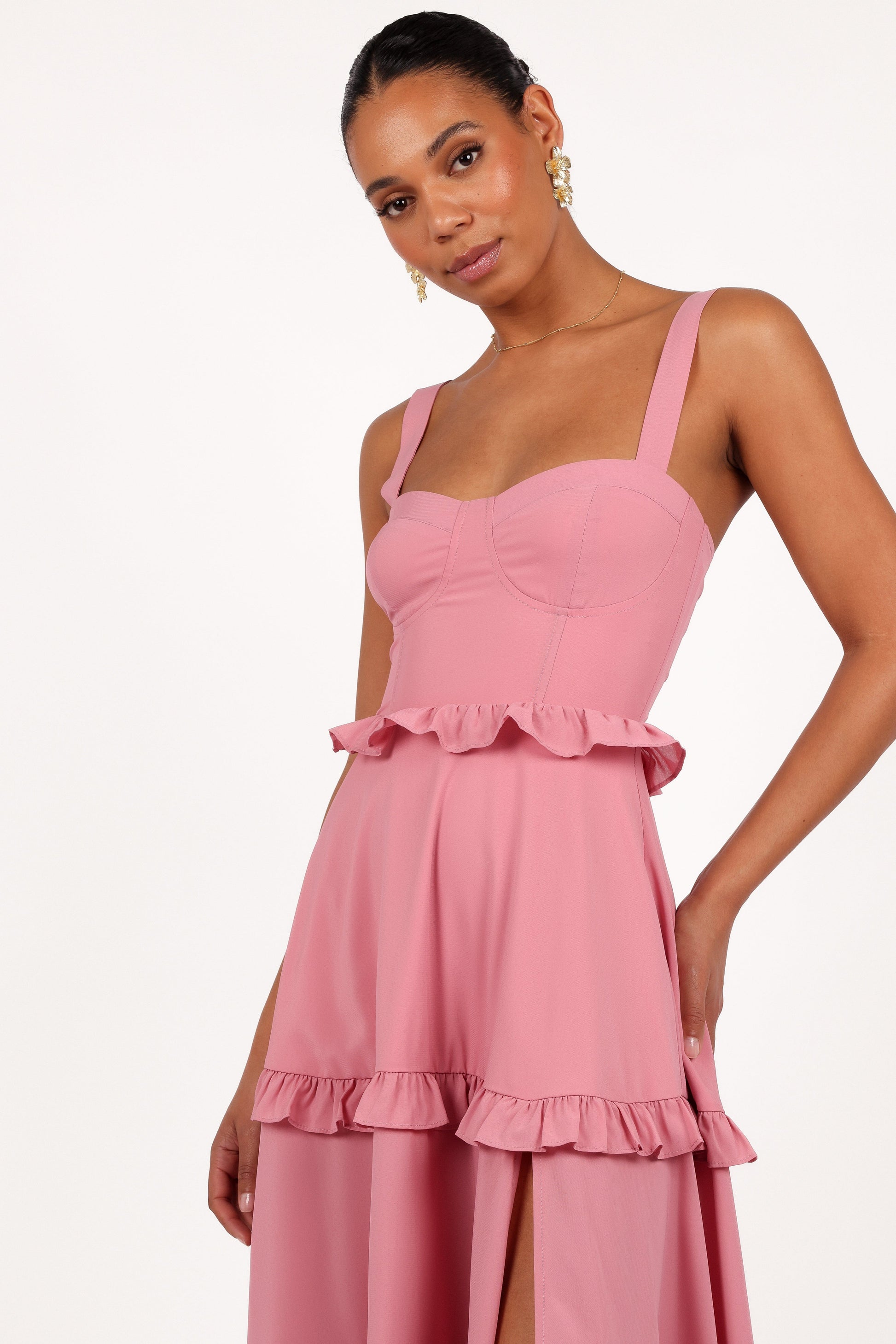 Lillee Tiered Maxi Dress in Lavender Floral Lavender Floral 32