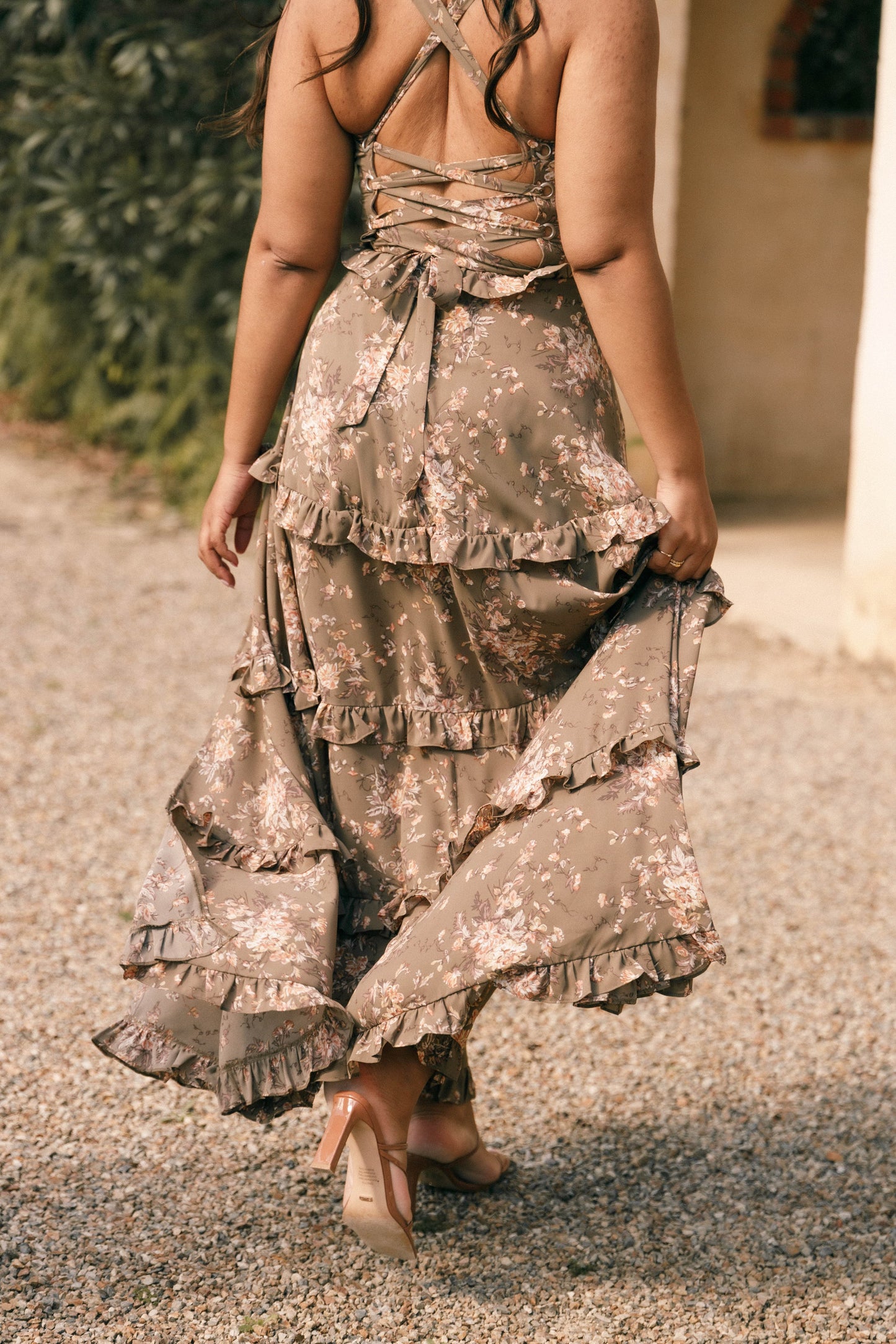 Lillee Tiered Maxi Dress in Lavender Floral Lavender Floral 39
