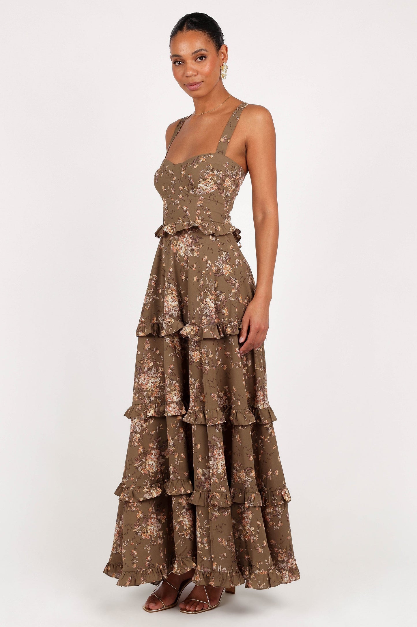 Lillee Tiered Maxi Dress in Lavender Floral Lavender Floral 42