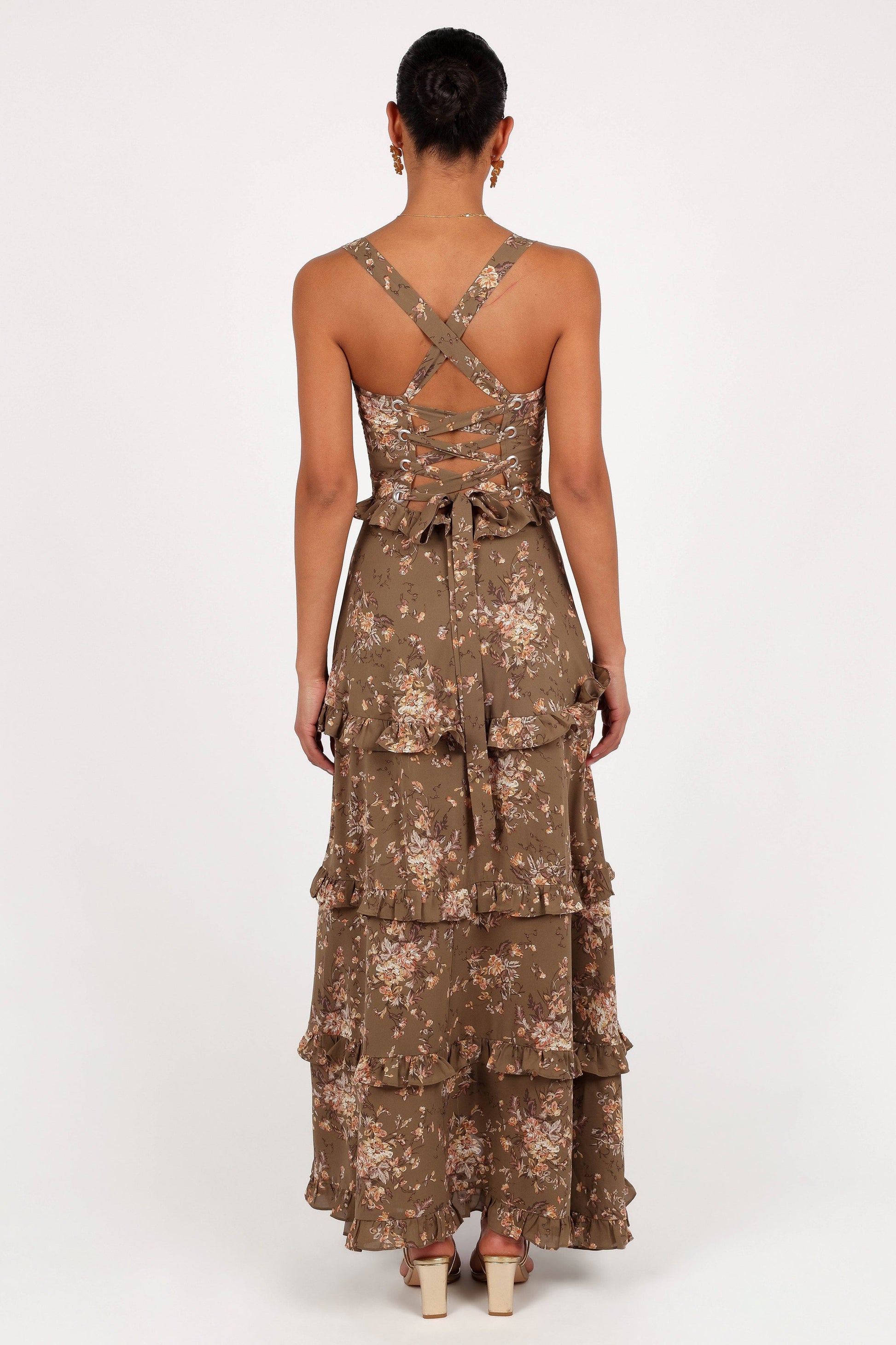 Lillee Tiered Maxi Dress in Lavender Floral Lavender Floral 43