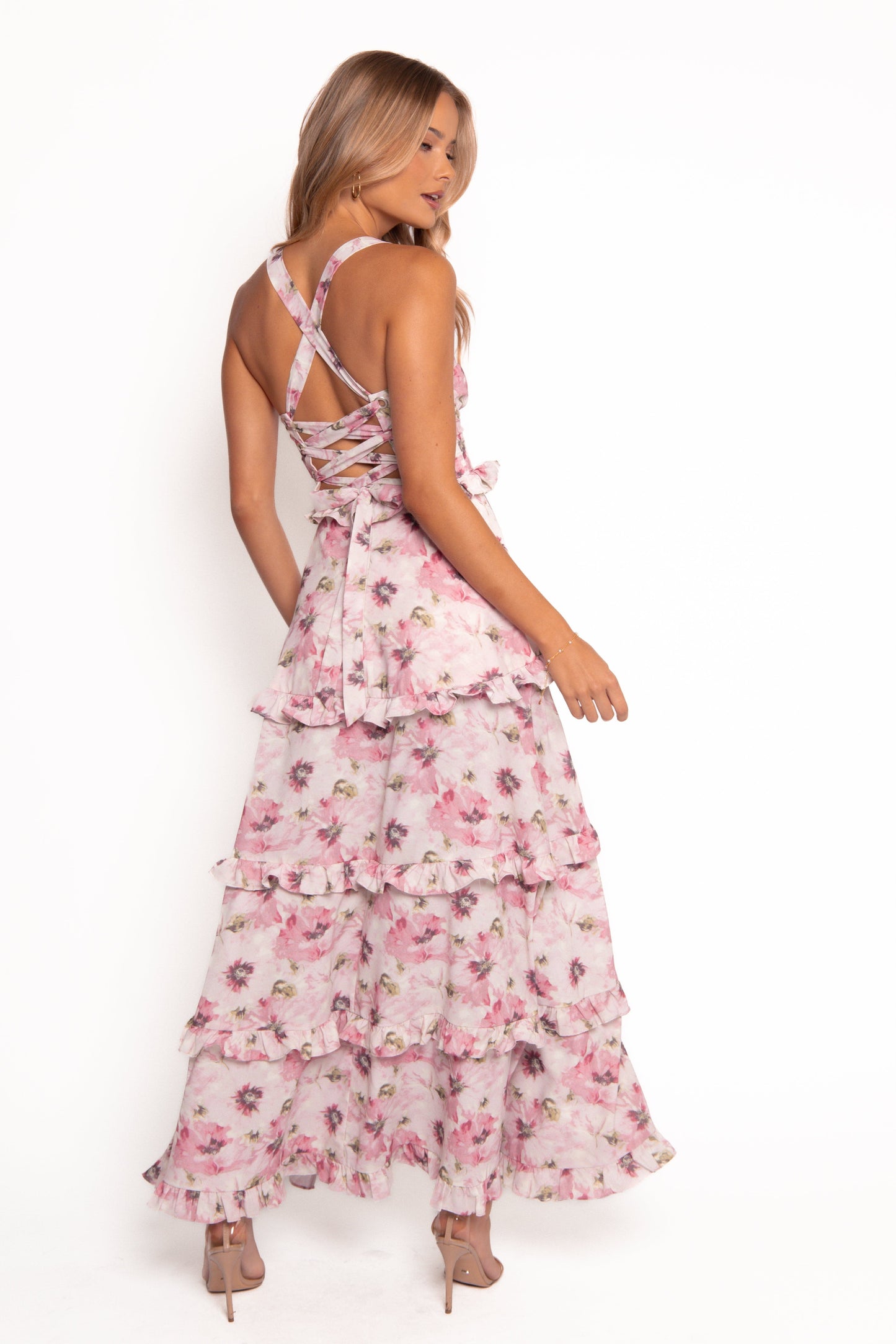Lillee Tiered Maxi Dress in Lavender Floral Lavender Floral 23