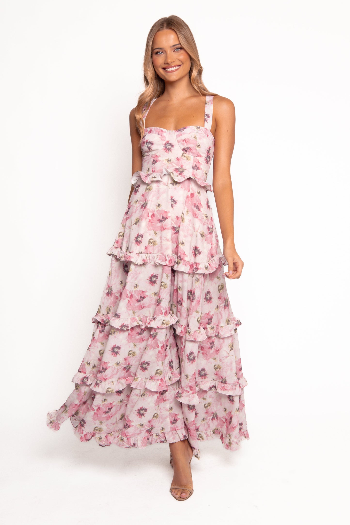 Lillee Tiered Maxi Dress in Lavender Floral Lavender Floral 22