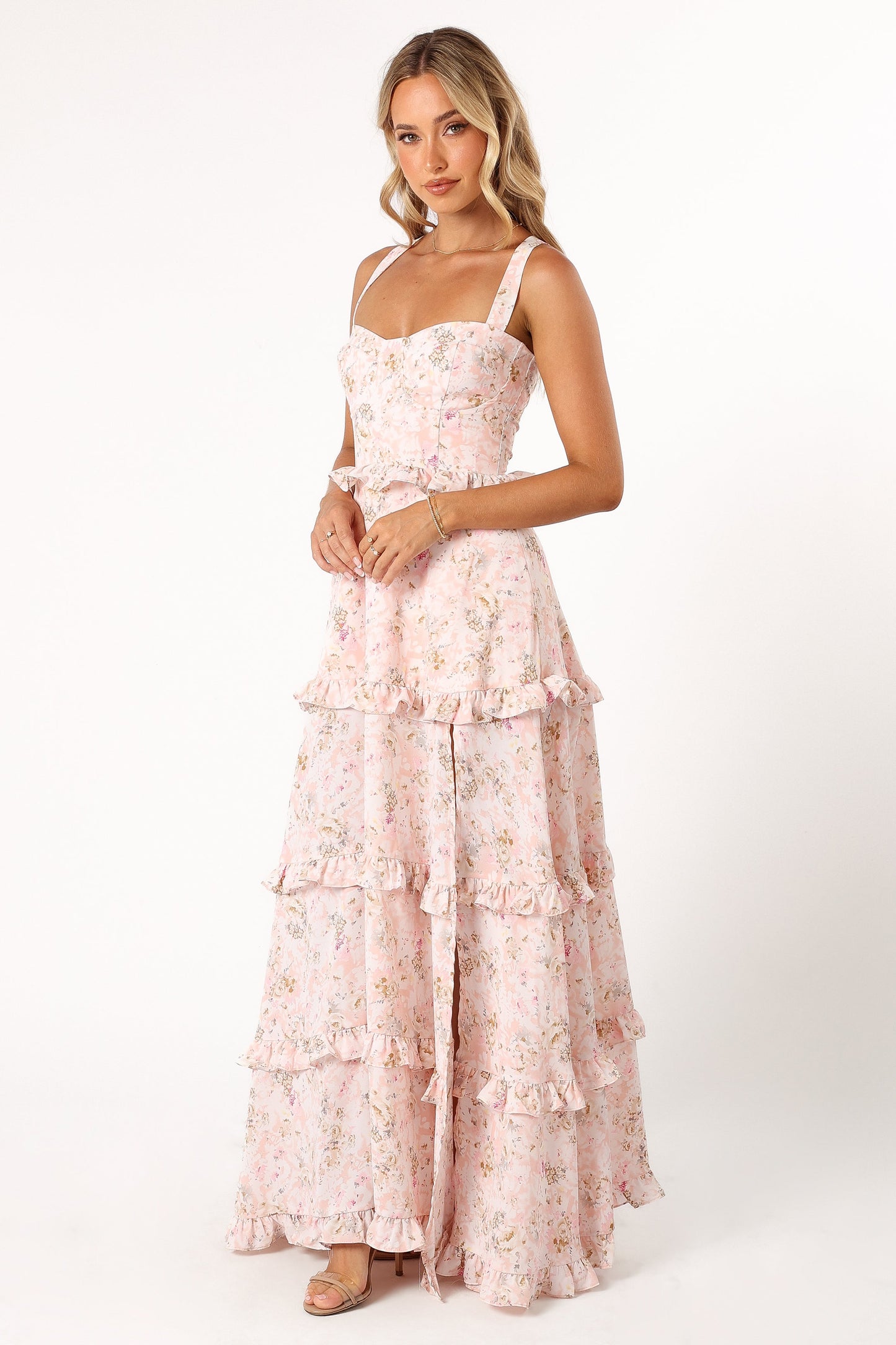 Lillee Tiered Maxi Dress in Lavender Floral Lavender Floral 17