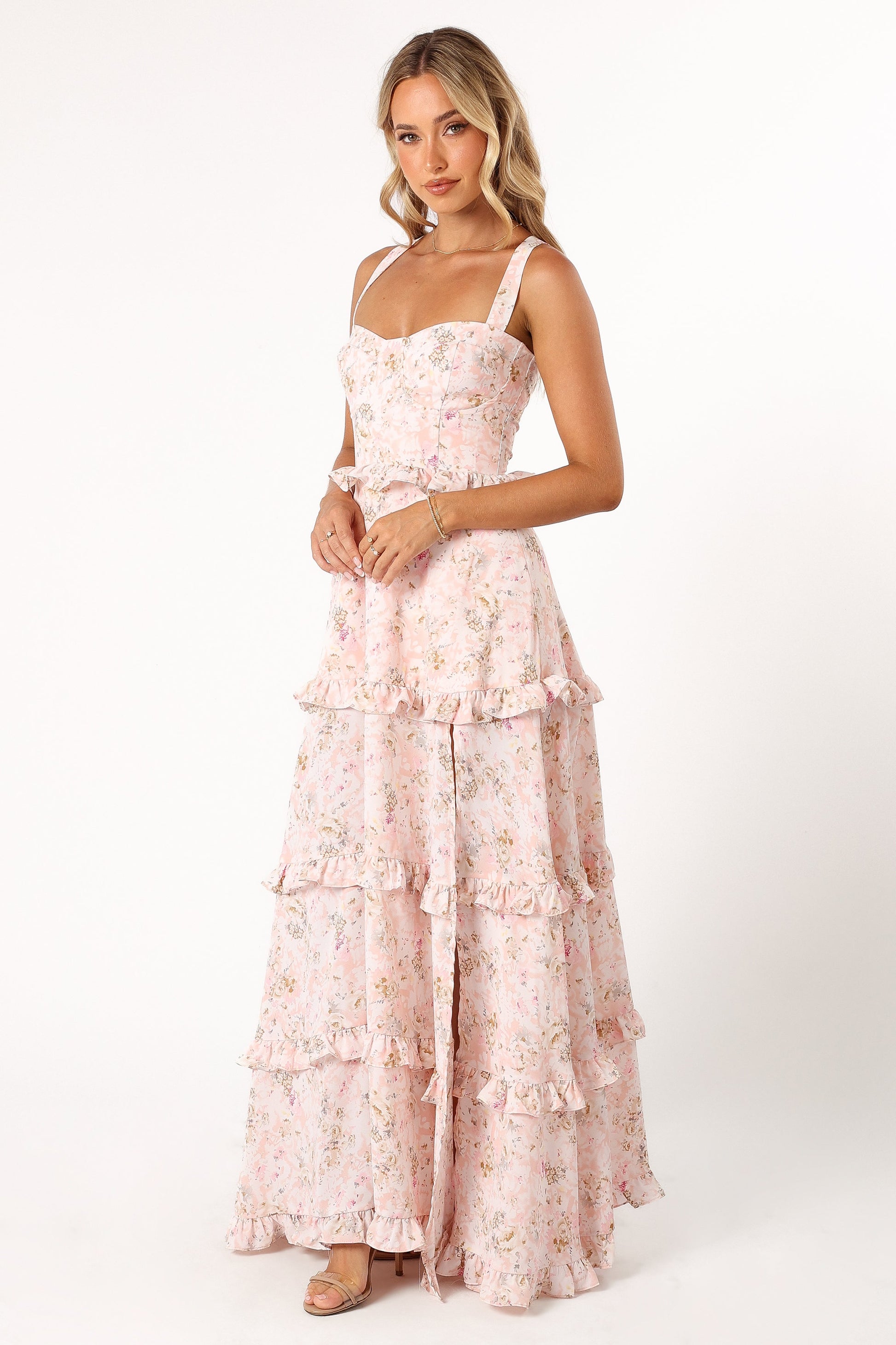 Lillee Tiered Maxi Dress in Lavender Floral Lavender Floral 17