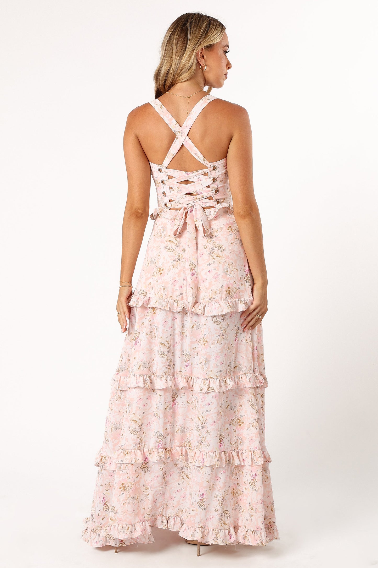 Lillee Tiered Maxi Dress in Lavender Floral Lavender Floral 18