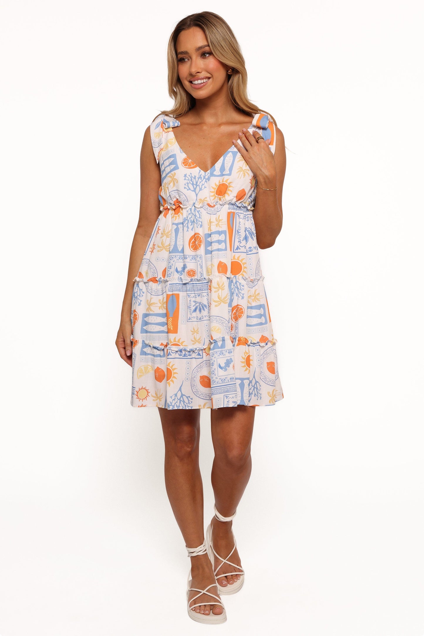 Melodie Silk Mini Dress in Multi Multi 2