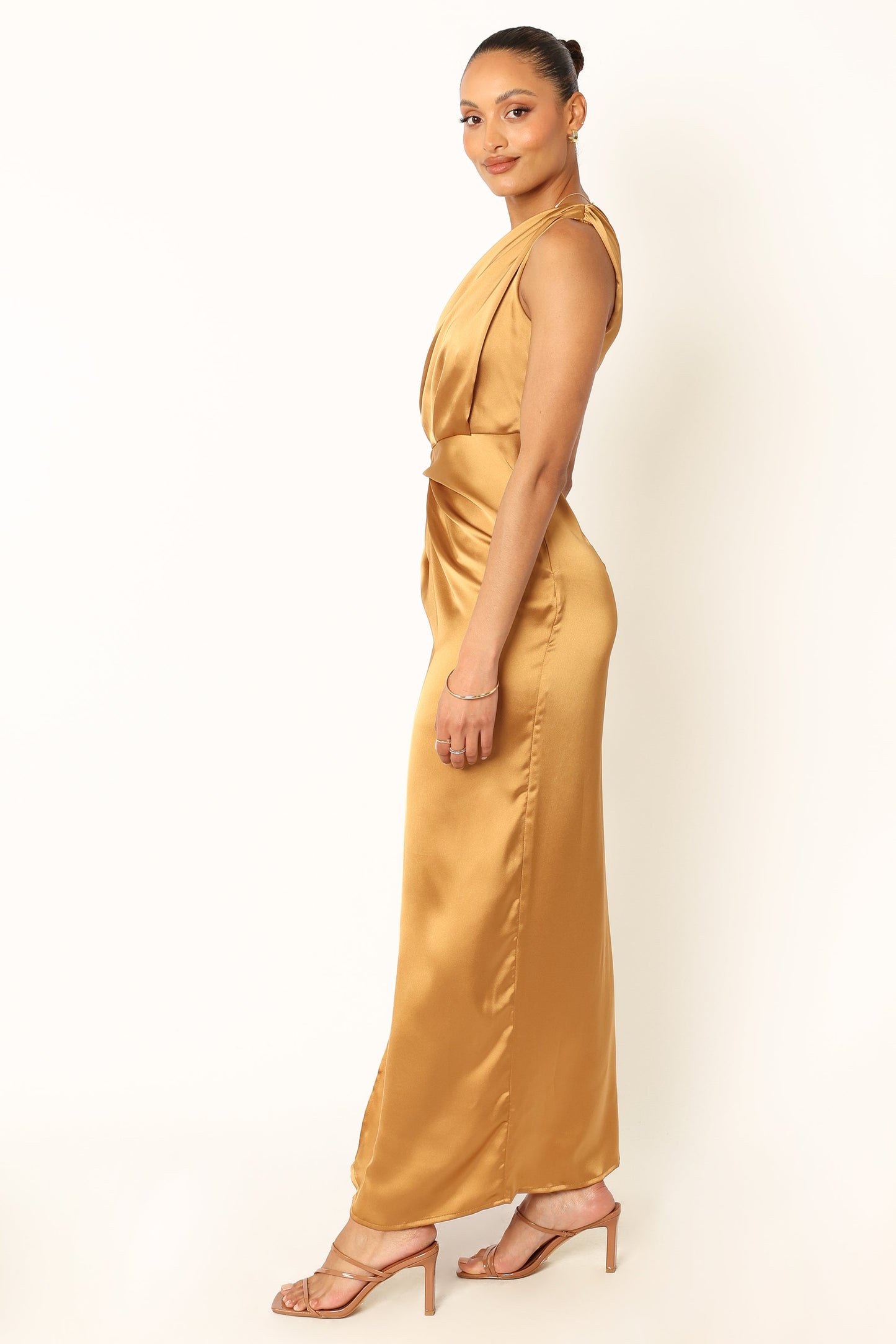 Nadia One-Shoulder Maxi Dress in Navy Bronze 9