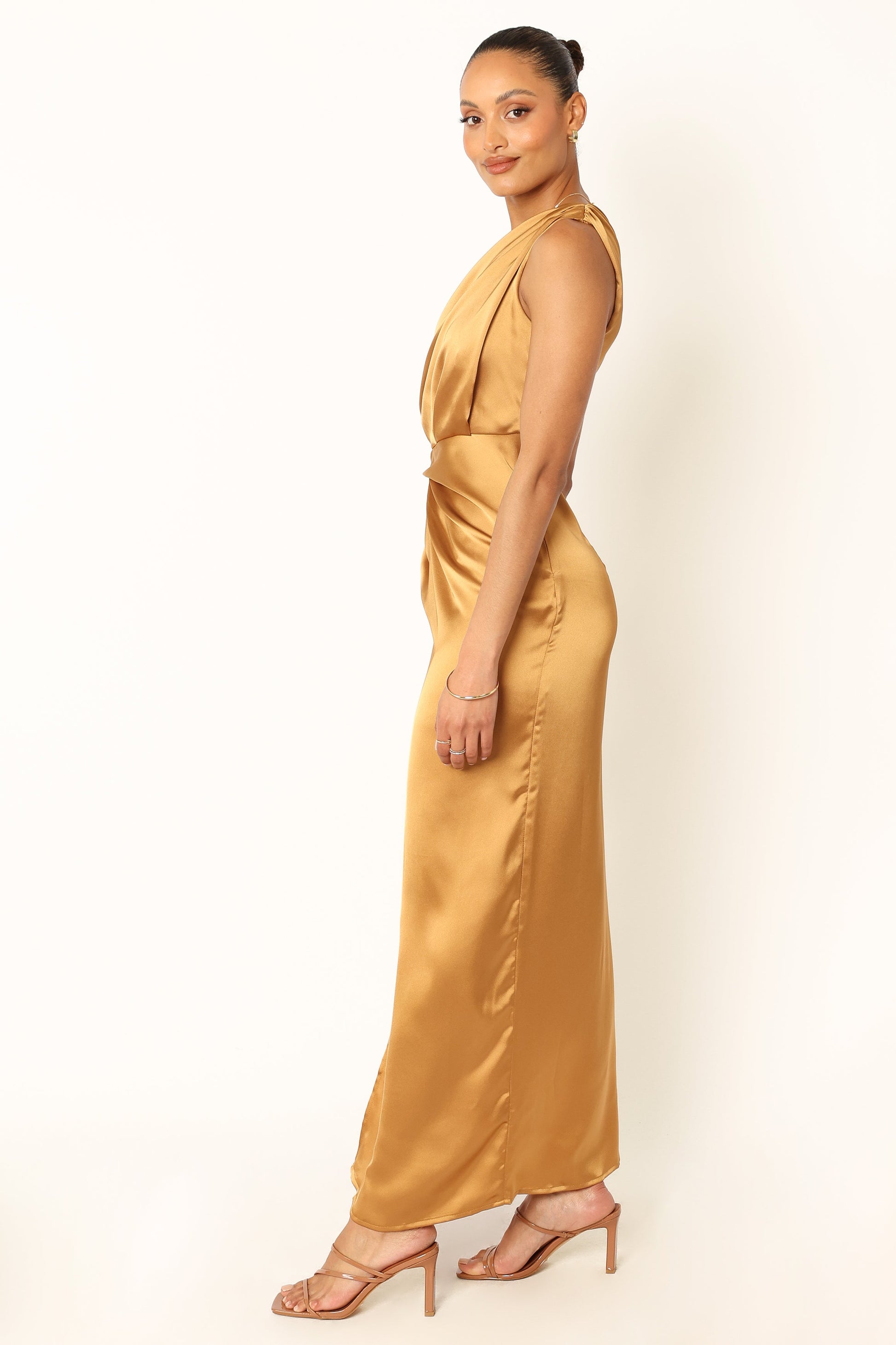 Nadia One-Shoulder Maxi Dress in Navy Bronze 9