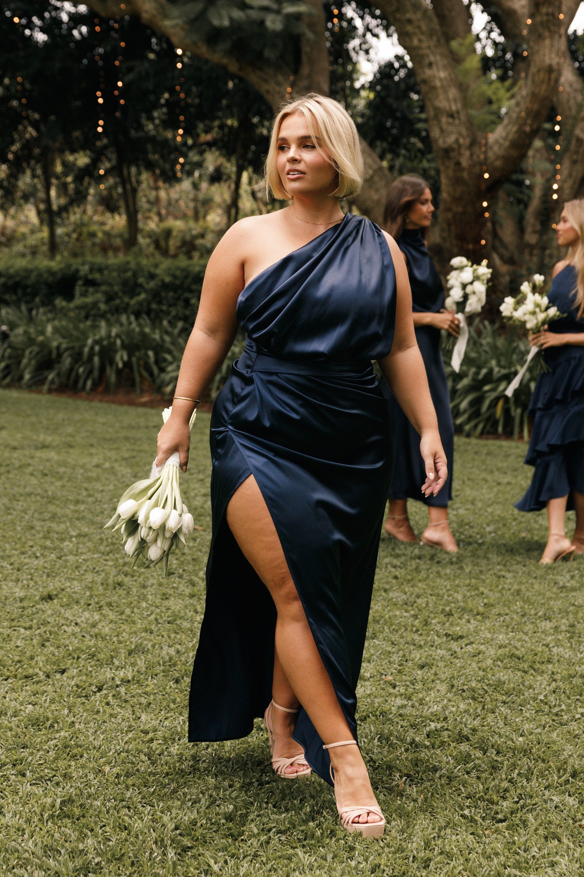 Nadia One-Shoulder Maxi Dress in Navy Navy 1