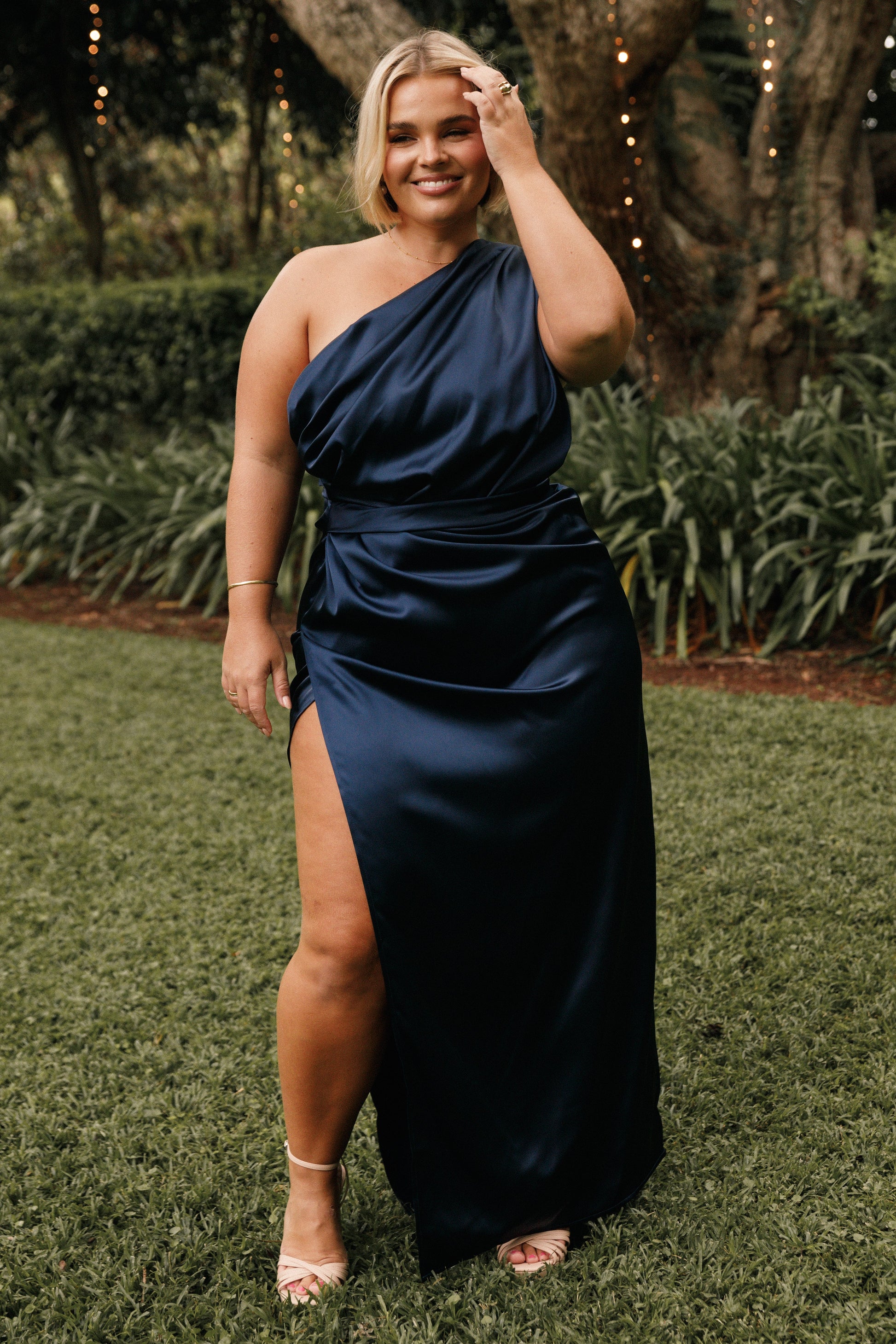 Nadia One-Shoulder Maxi Dress in Navy Navy 4