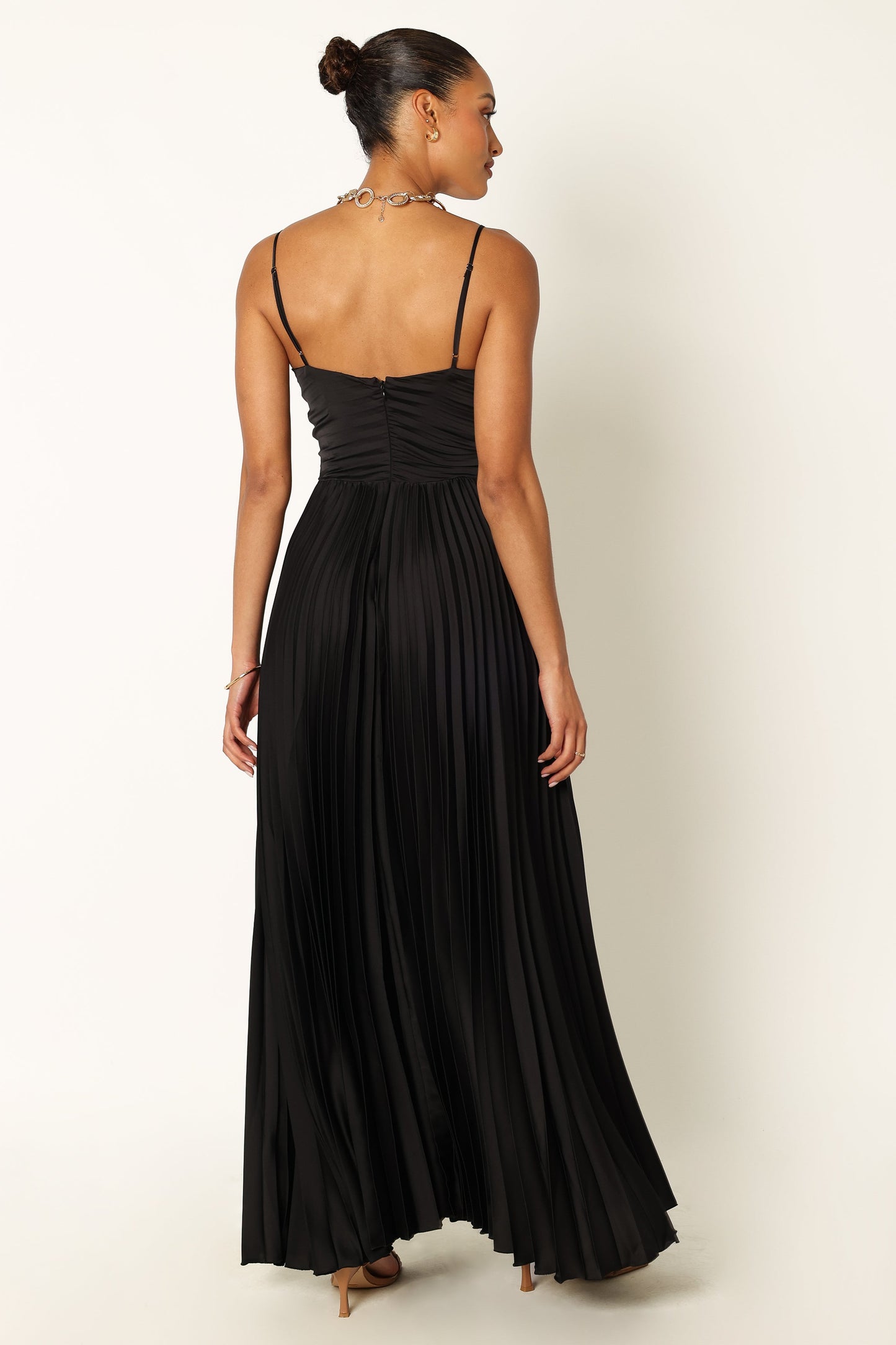 Naira Pleated Maxi Dress Black 8