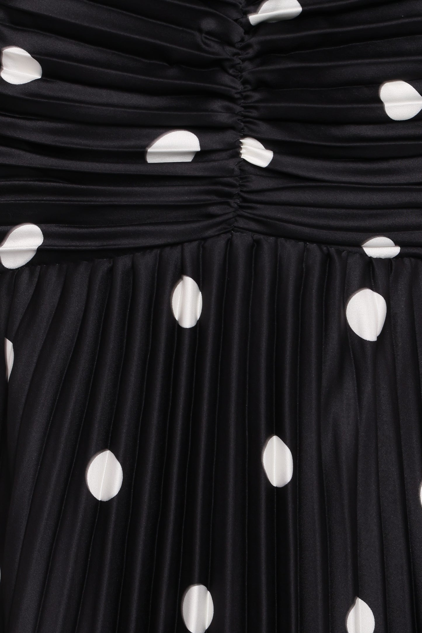 Naira Pleated Maxi Dress Black Polka Dot 8